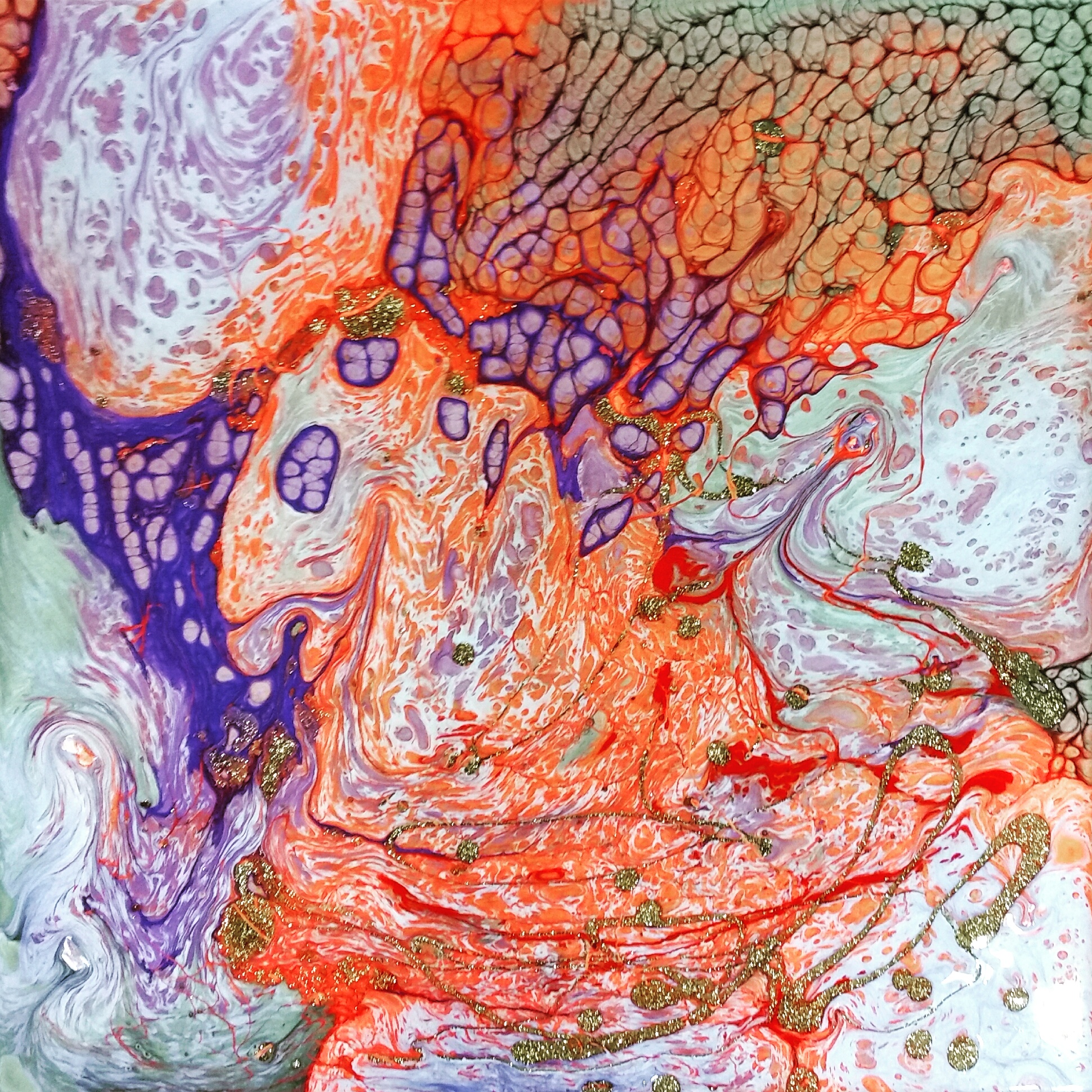Pebeo Liquid Alkyd Oil paints (Vitrail, Fantasy Moon, and Fantasy Prisme) in a Pebeo Liquid Art Panel.
