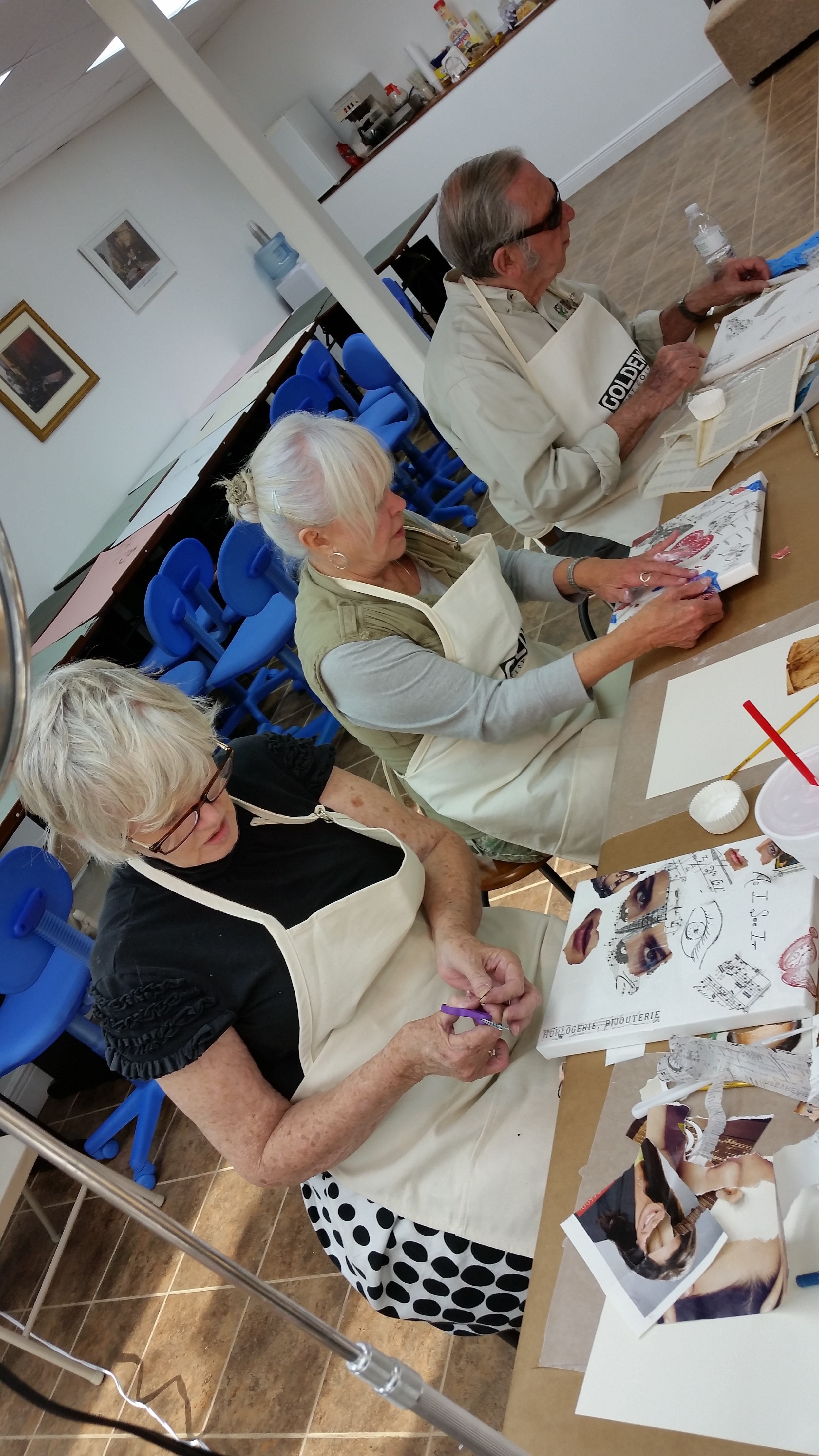 Starting off with drawing and collage on canvas.