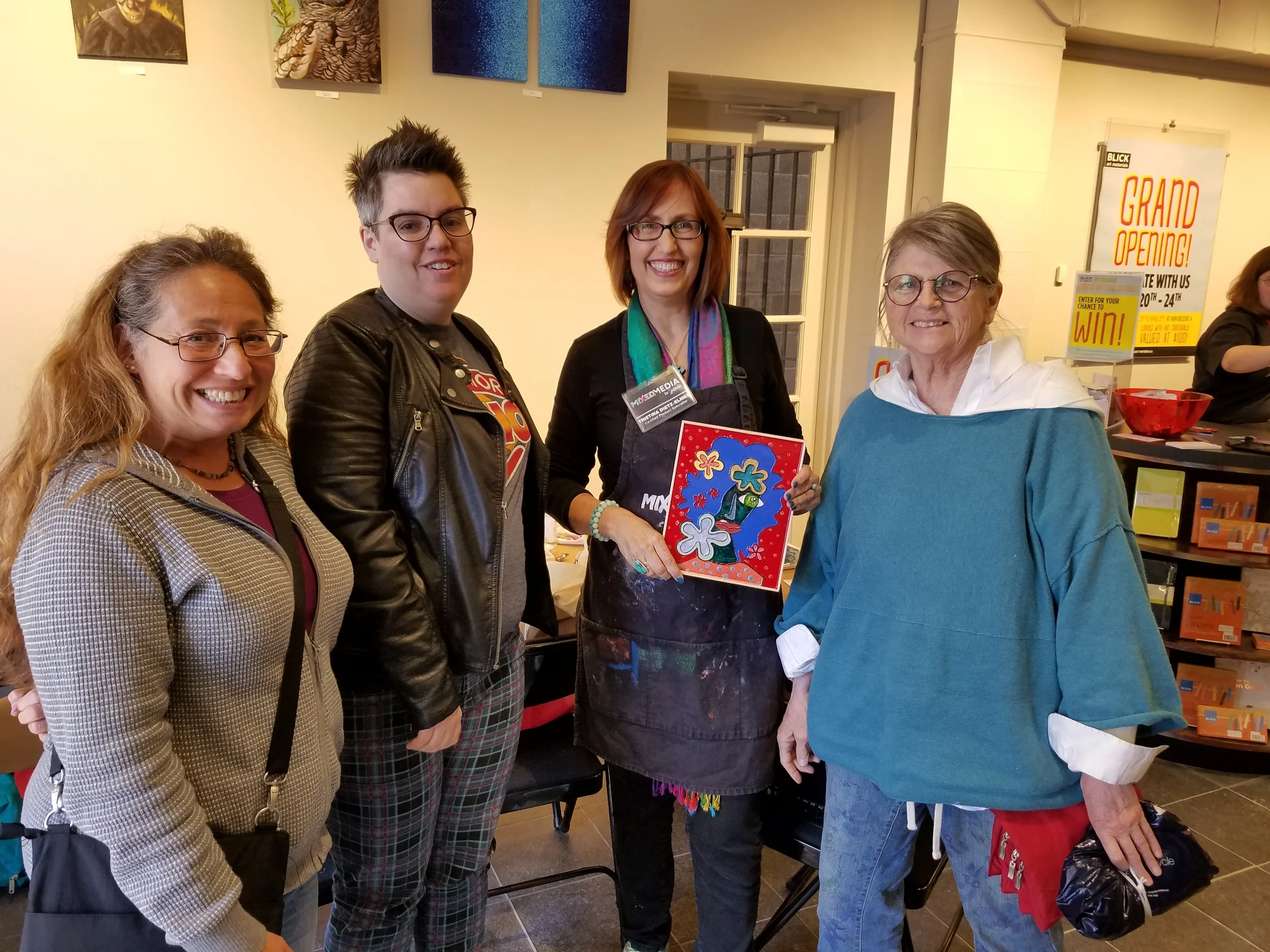 Thanks a bunch to the fun folks who came by the Blick store Pebeo painting demonstration!