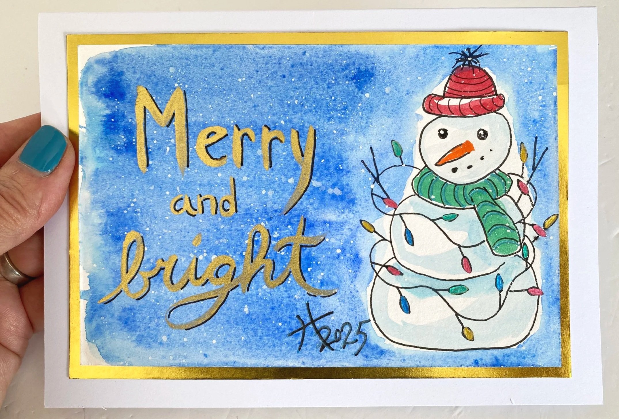Watercolor Holiday Cards Live Painting Class and Art Sale 