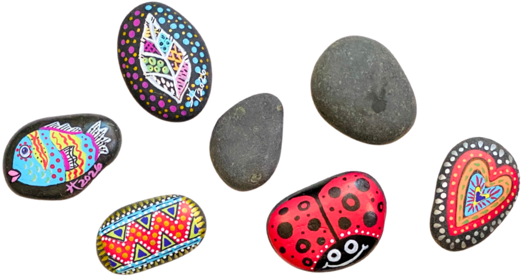 Rock Art with Acrylic Markers Live Painting Class and Art Sale