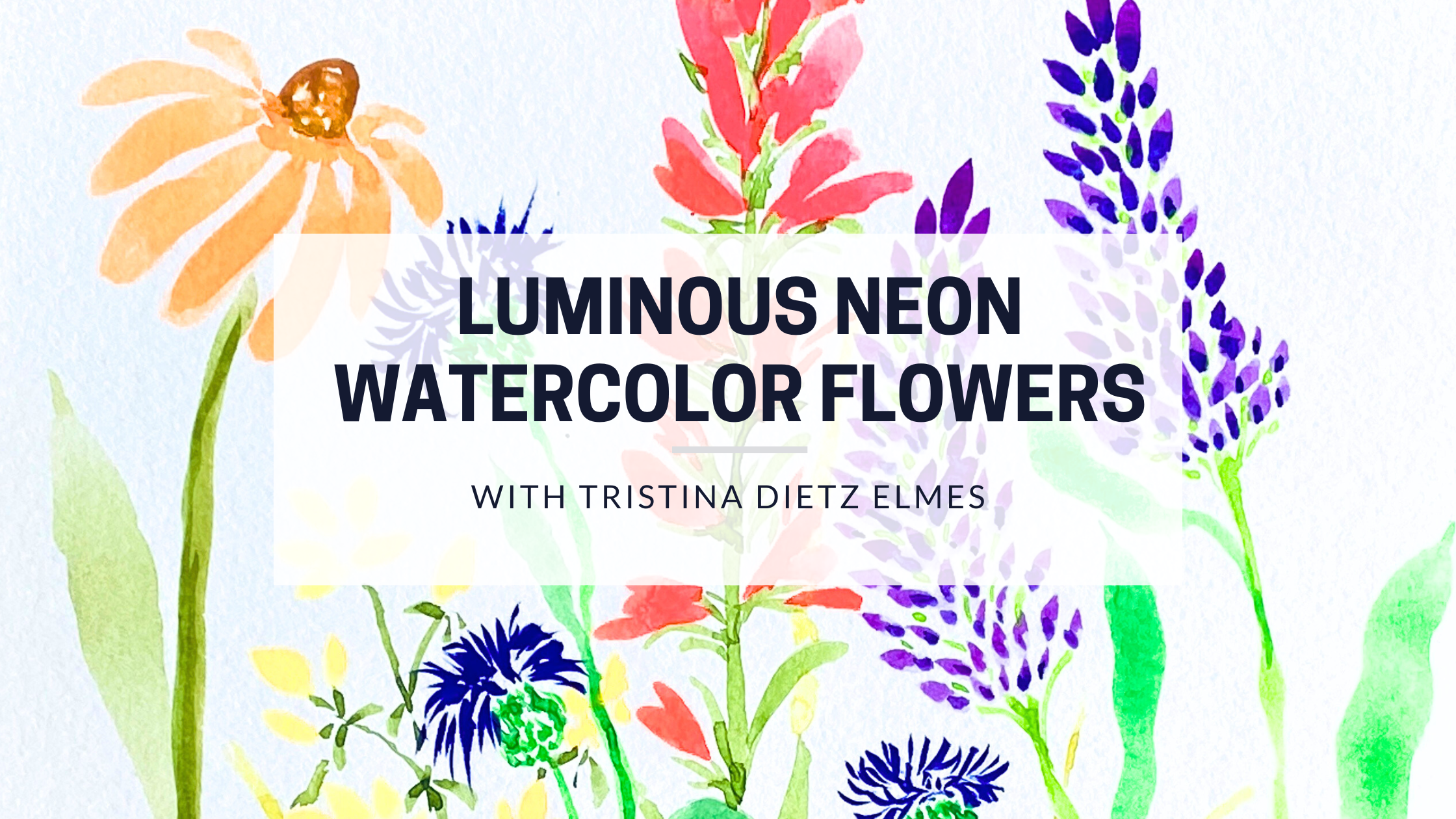 Neon Flowers with Holbein Luminous Watercolors Live Painting