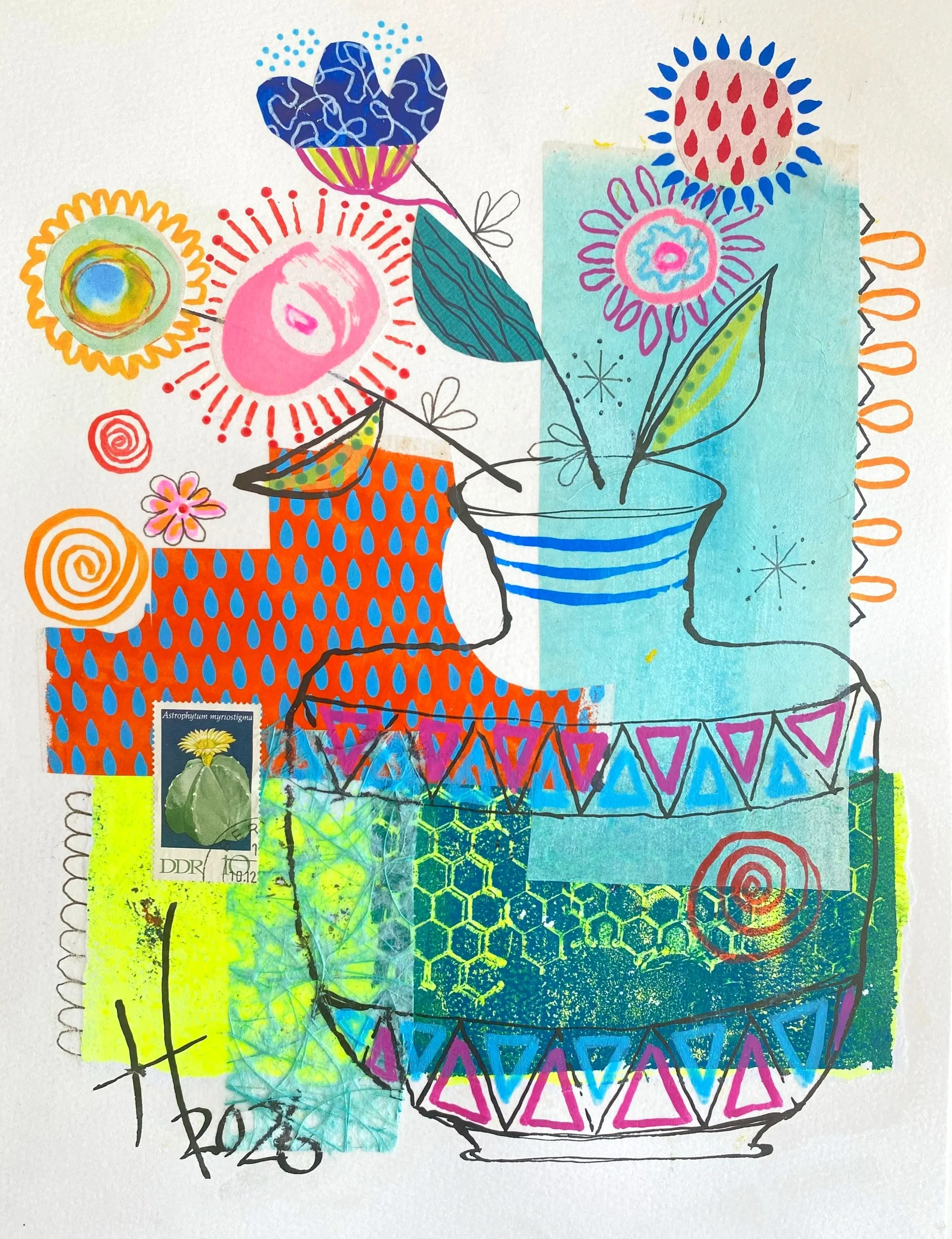 Collage Du Jour Live Painting Class and Art Sale