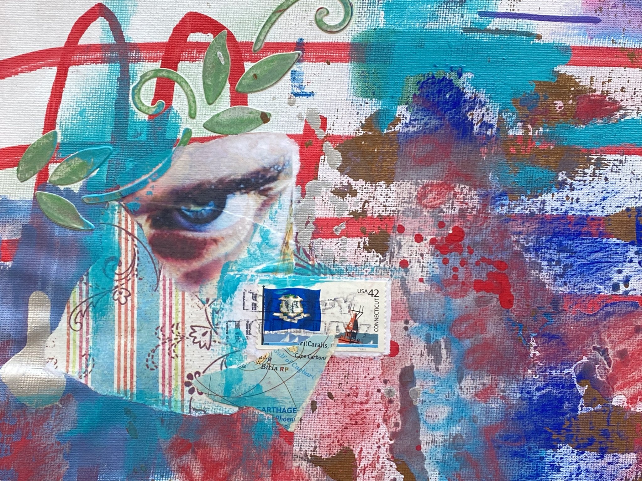 Finishing Partly Done Mixed Media Artwork Live Painting Class and Art Sale