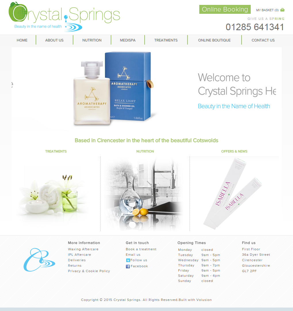 Crystal Springs Health & Beauty Website BEFORE
