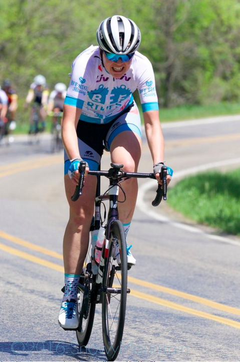 Annie hammers during the amateur road race on Saturday, April 23rd. 