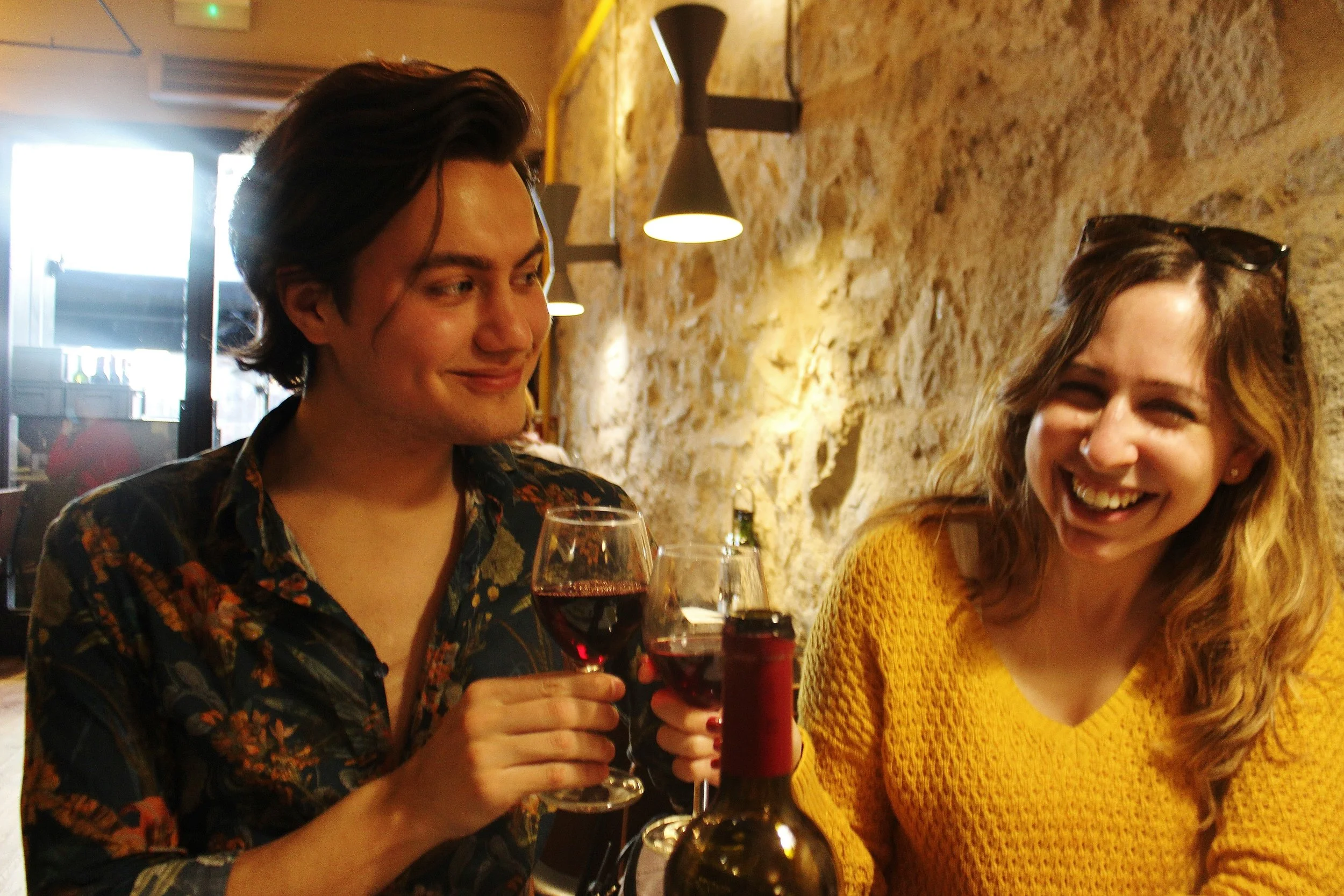 Dayra and I getting giggly off all that vino tinto!