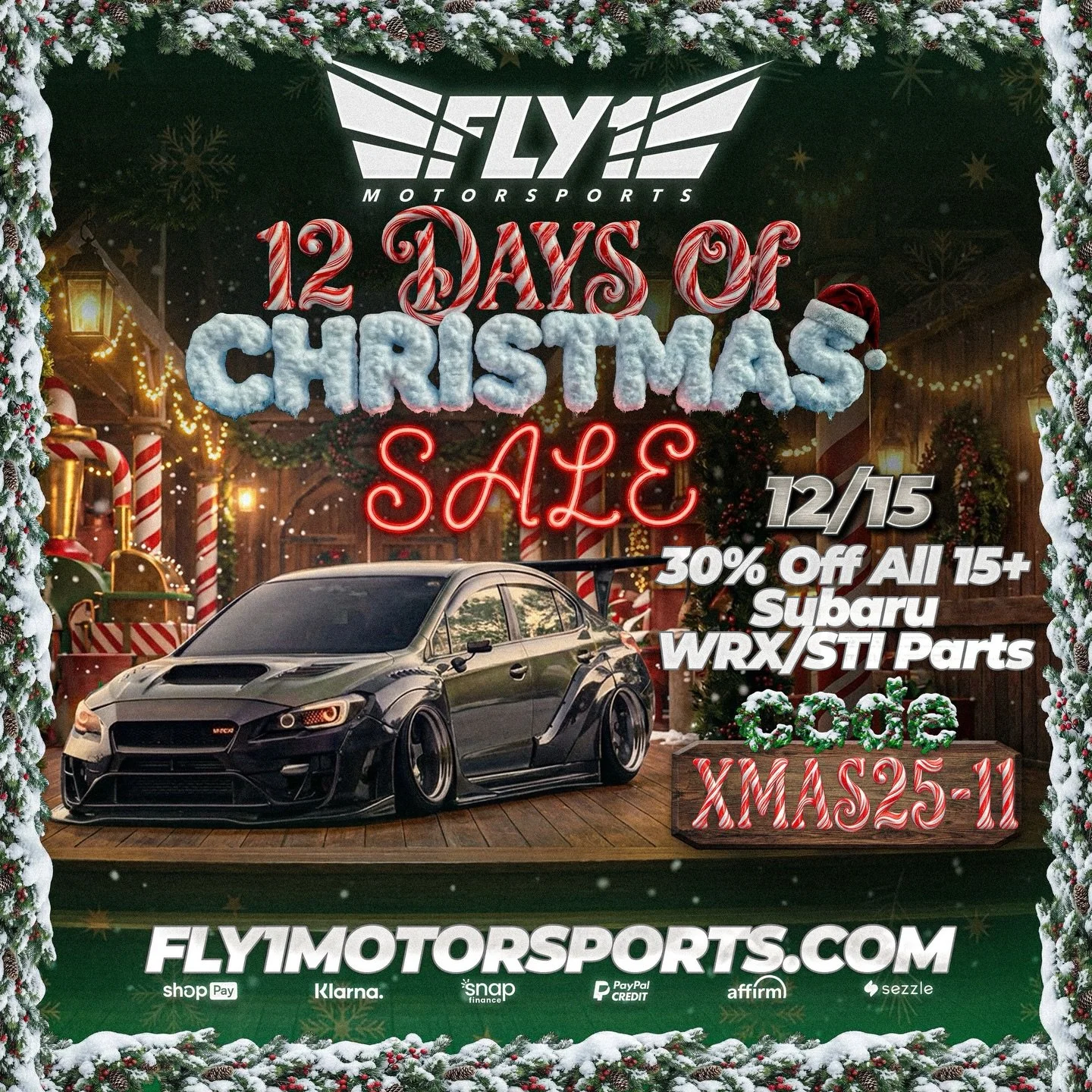 It&rsquo;s Day 11 of our 12 Days Of Christmas Sale 🎅🏼! Today ONLY - All 2015+ Subaru WRX/STI Parts are 30% Off!! So if you&rsquo;re looking to sauce up your Subie for 2026 - today is for YOU!!!

Remember, each daily sale runs for 24-hours, so grab 