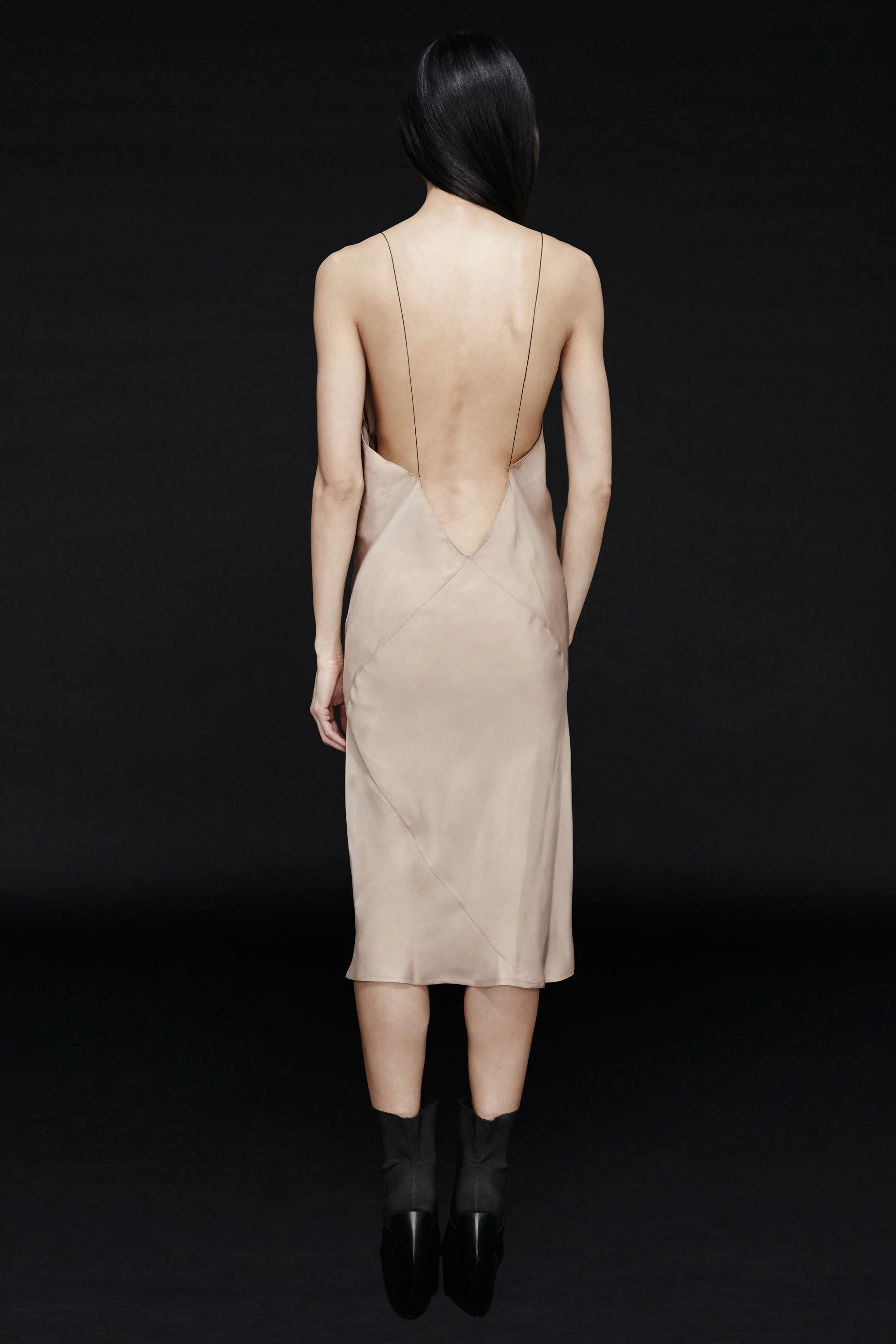 beige slip dress 1960s Beige Nylon Chiffon Sheer Slip Dress - S