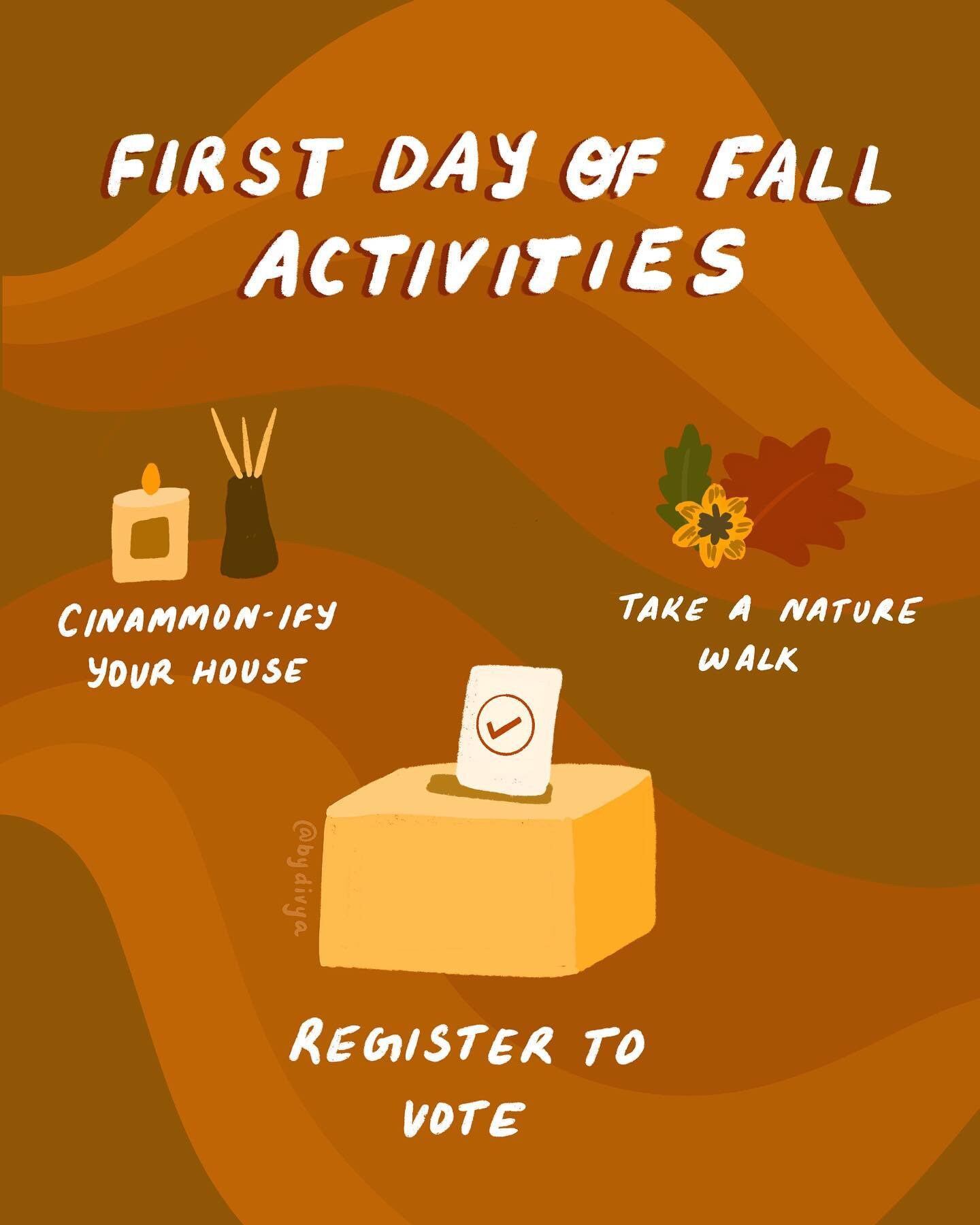 🍂🍁Happy First Day of Fall // Voter Registration Day 🍁🍂 &bull;
&bull;
&bull;
&bull;
If you&rsquo;re American and able to vote, vote. 📮 &bull;
&bull;
&bull;
&bull;#firstdayoffall #fall #autumn #fallequinox #registertovote #vote #bidenharris2020 #2