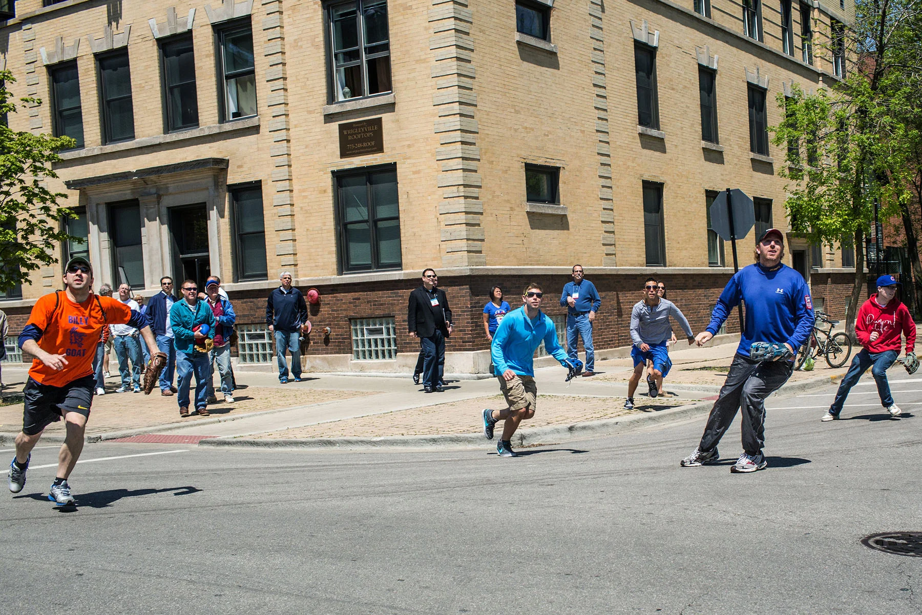 Fans shag balls on Waveland Avenue during batting practice at Wrigley Field in Chicago, IL . Dave Davison, second to the right, has collected more than 5000 balls in more than 20 years. 