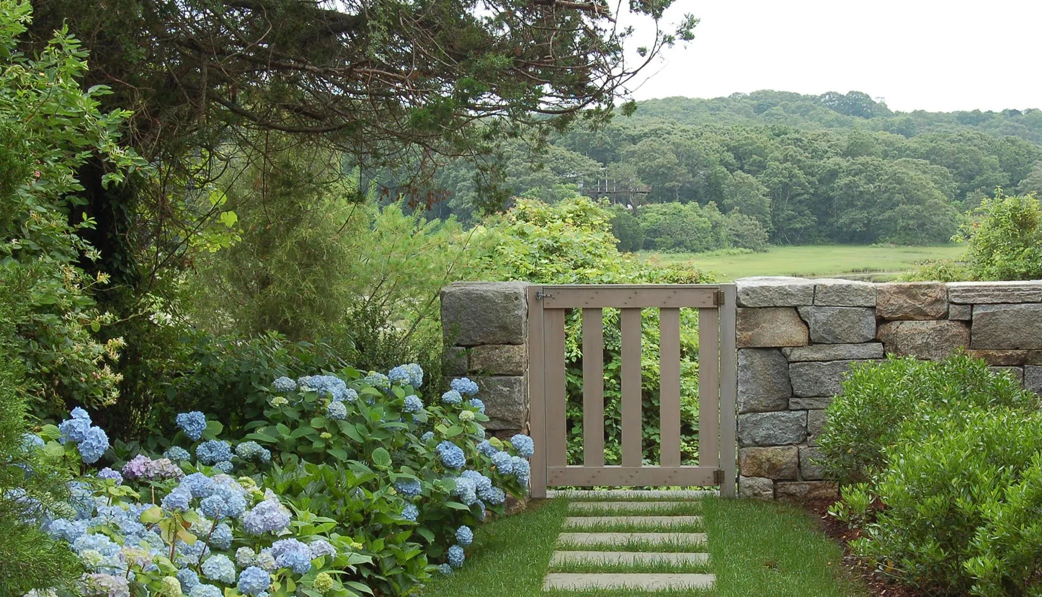 Gate and Dry Stacked Stone Wall, Cape Cod, MA