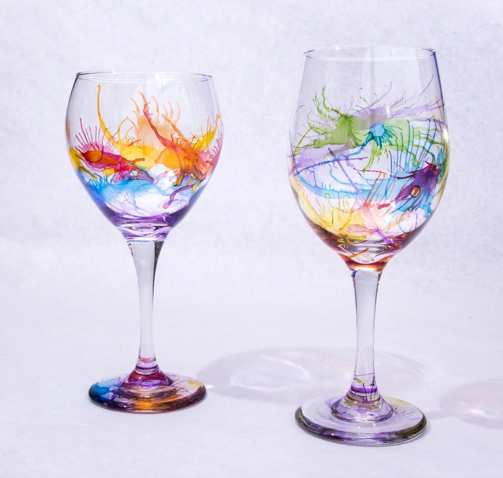 PaperMoon Vineyards Abstract Art Wine Glass Class 