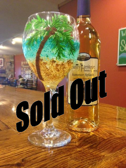 Country Heritage Winery RELAX AT THE BEACH  Wine Glass Painting Class
