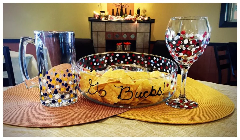 CHATEAU TEBEAU - Game Day Chip and Dip Bowl Set with 2 His & Hers Glassware