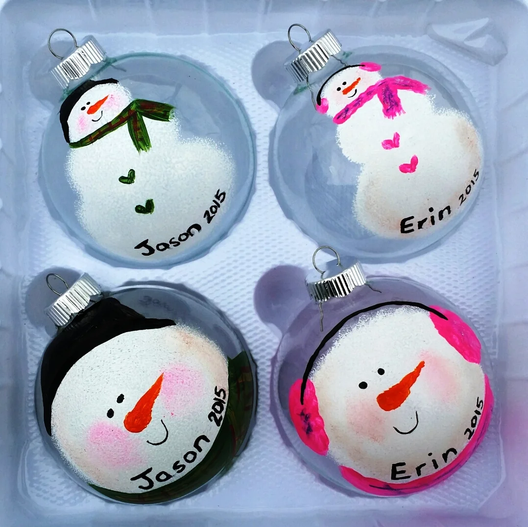 PERSONALIZED SNOWMEN ORNAMENTS