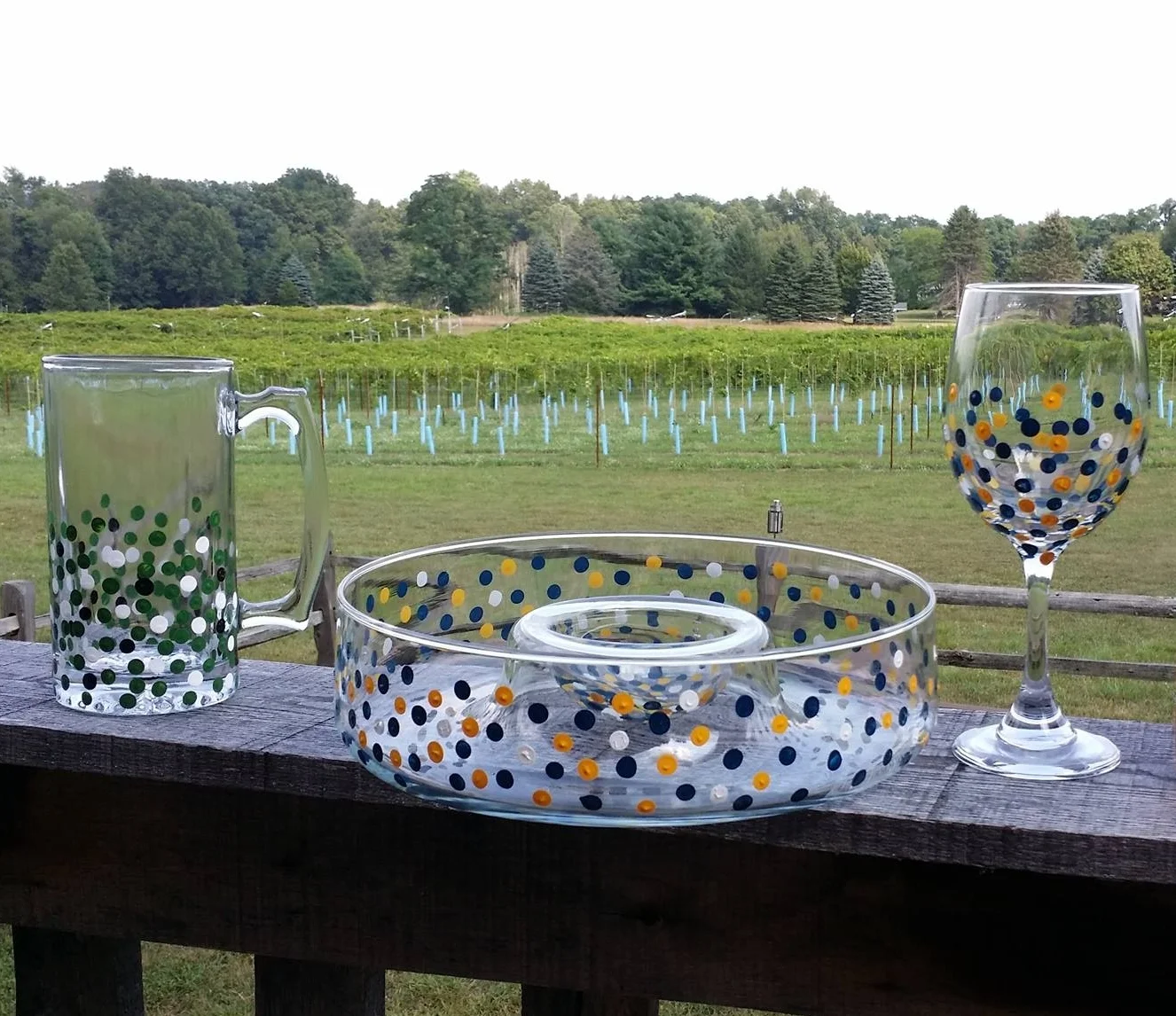 NOT SO SHABBY, OH SO CHIC - Game Day Chip and Dip Bowl (3) Piece Glass Set