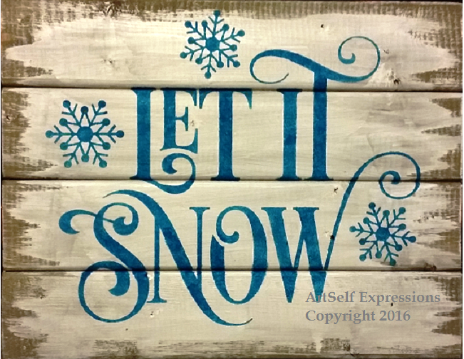 CHATEAU TEBEAU WINERY - "Let It Snow" Wood Art