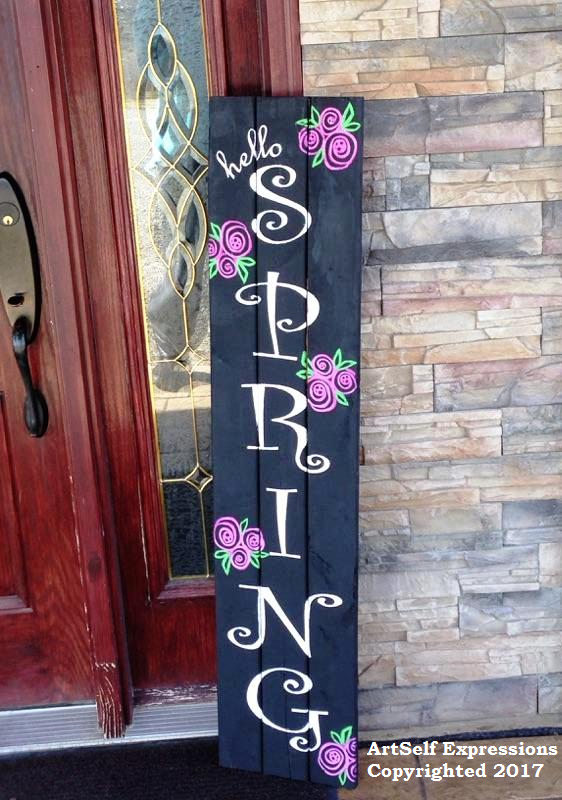 LEISURE TIME WINERY - Spring Welcome Wood Sign 