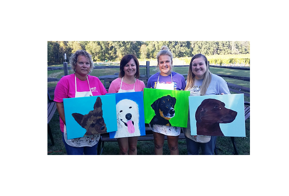 CHATEAU AERONAUTIQUE - Irish Hills Location, Onsted, MI  Paint Your Pet's Portrait Canvas Class