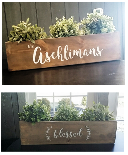 FUNDAY'S FAMILY FUN CAFE - Farmhouse Centerpiece Planter Box
