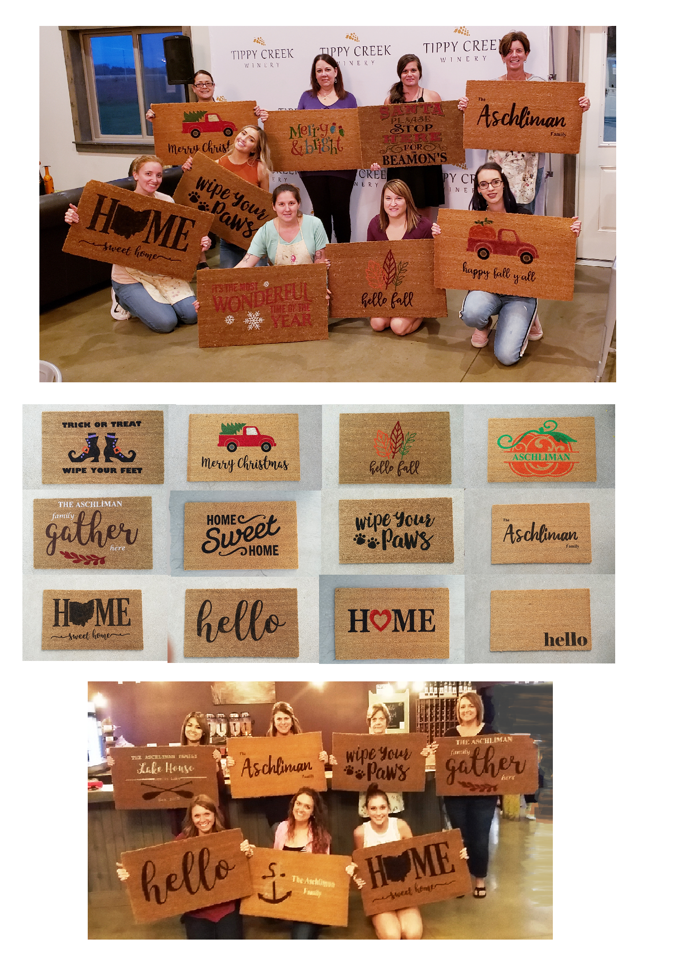 TIPPY CREEK WINERY - Personalized Welcome Mat Painting Class