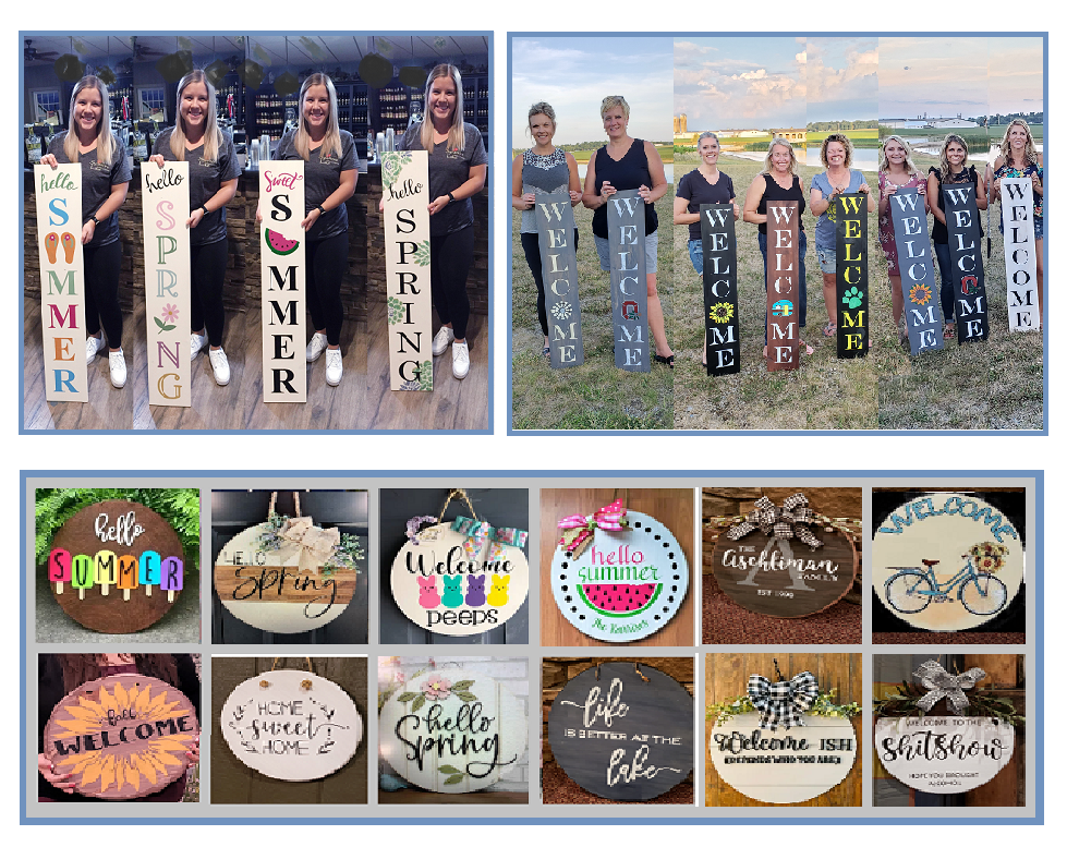 TIPPY CREEK WINERY - Spring and Summer Reversible Porch signs / Door Hanger Paint Class