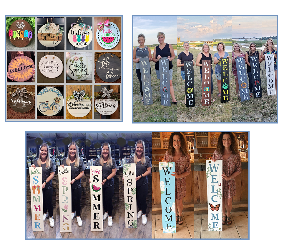 LEISURE TIME WINERY - Spring &amp; Summer Reversible Porch Sign / Door Hanger Class