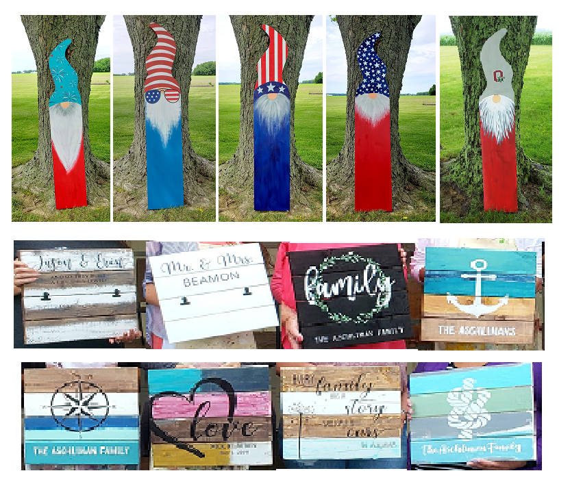 SYCAMORE LAKE WINE - Personalized Summer Sign &amp; Team or Patriotic Gnome Paint Party