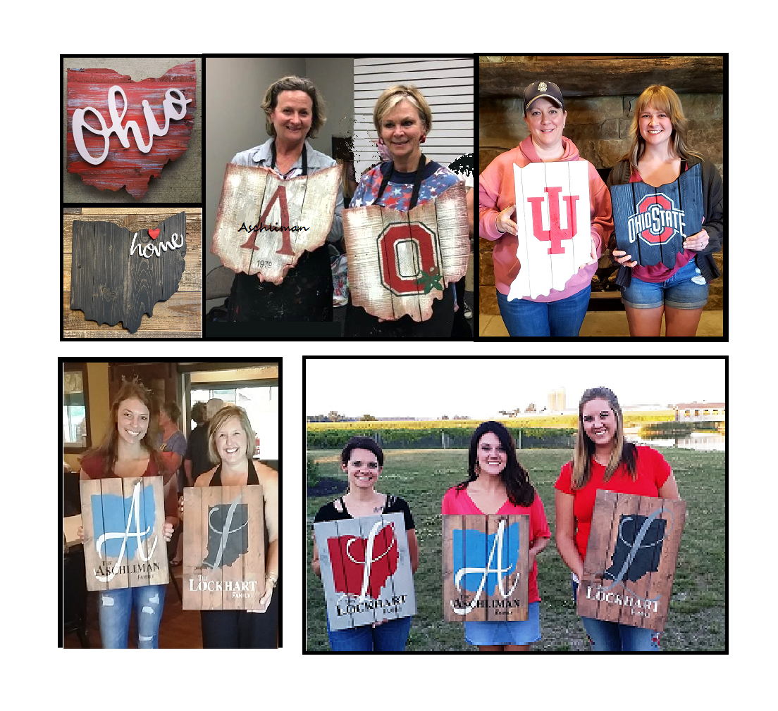 SYCAMORE LAKE WINERY - Personalized State Pallet or State Shape Pallet Paint Party