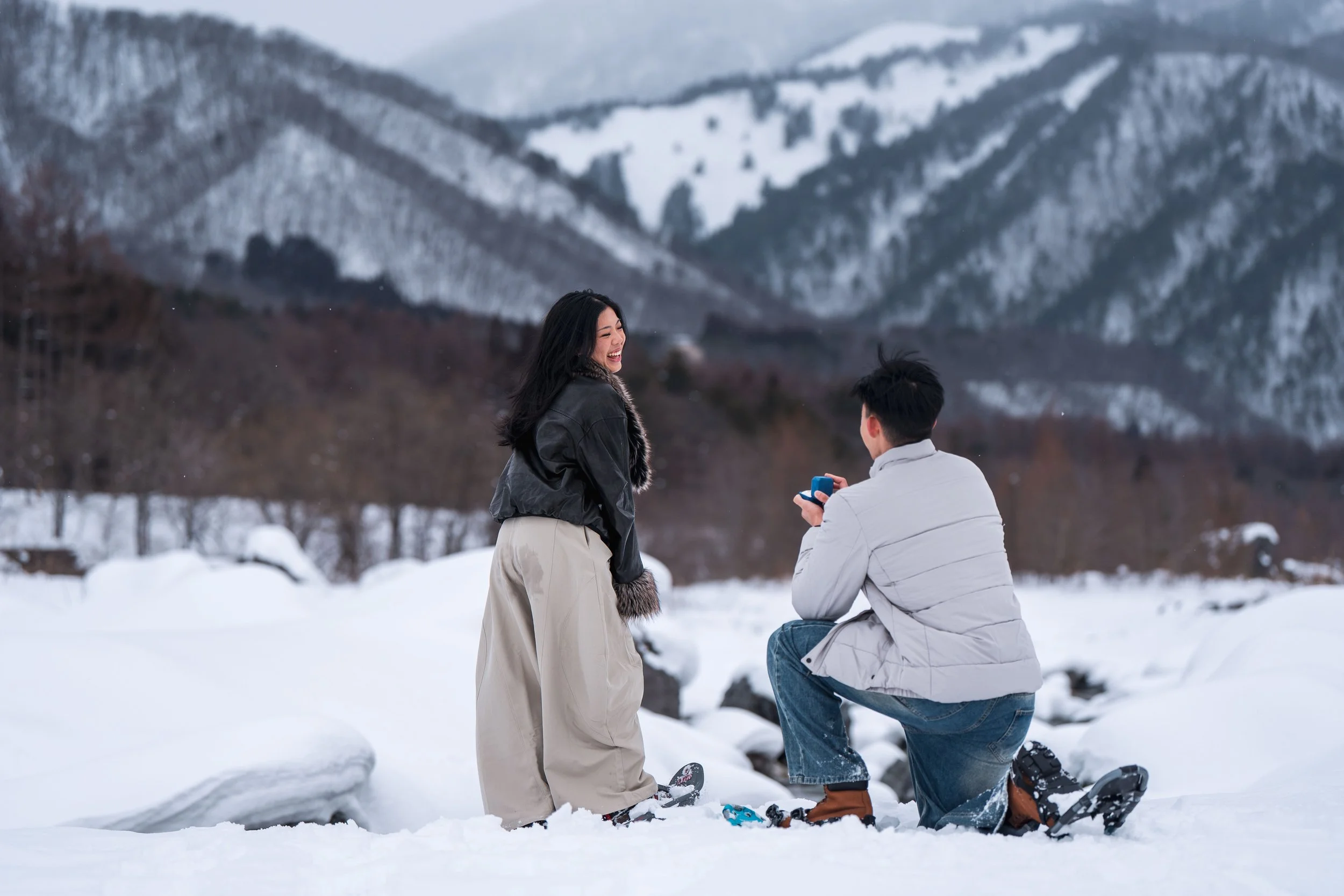 Hakuba | Snowshoe Tour And Surprise Proposal Photo Session