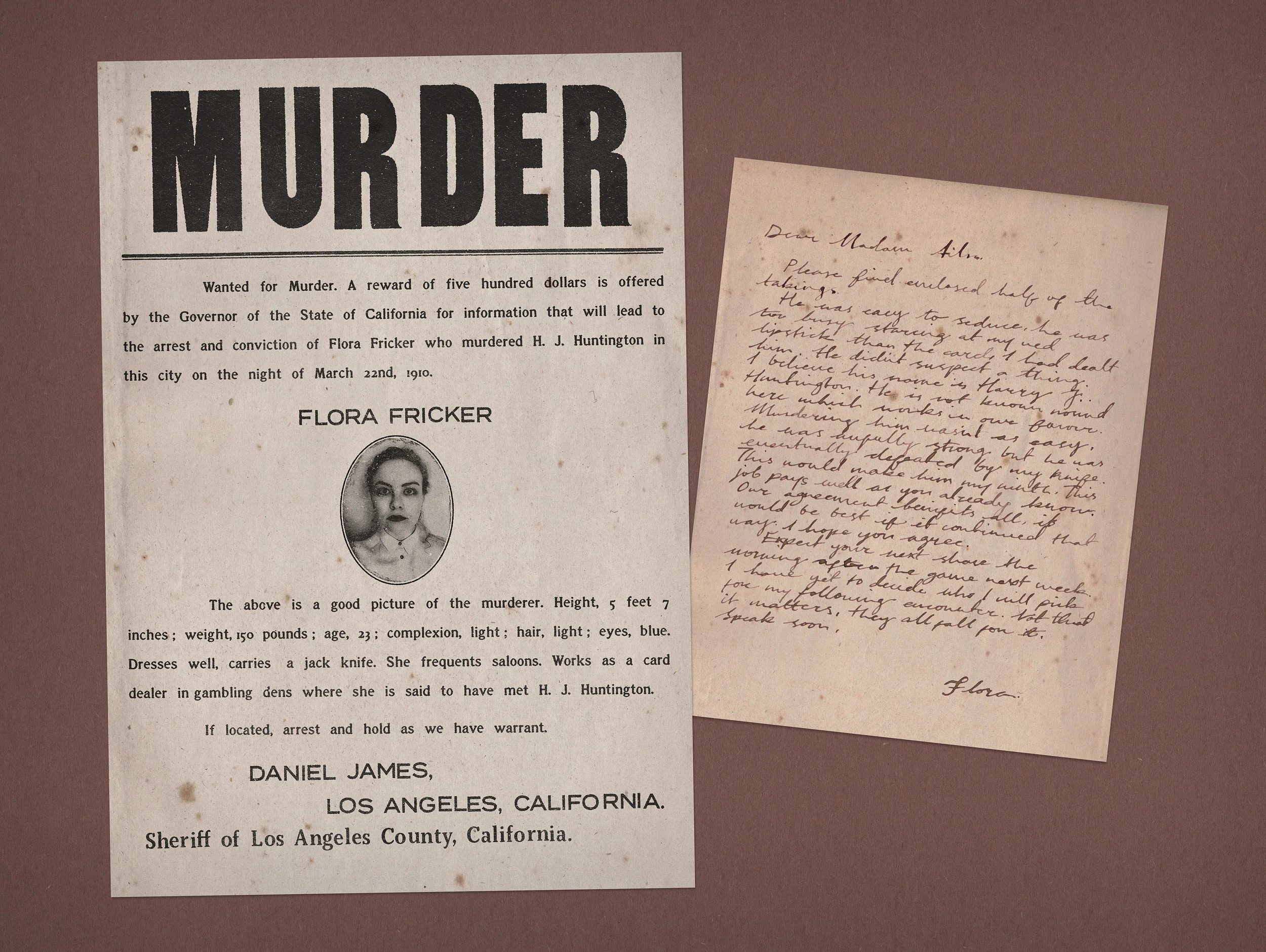 Flora Fricker, Card Dealer: Wanted Poster, Letter to Ailsa
