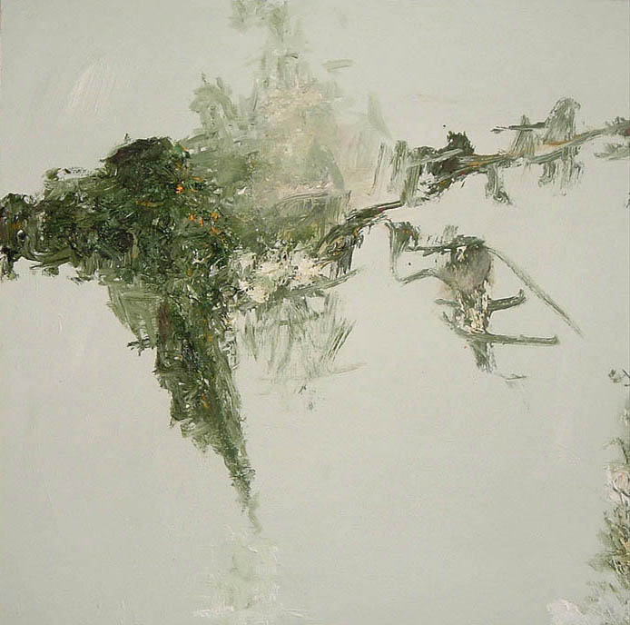 "Green City #23," oil on canvas, 24"x24"