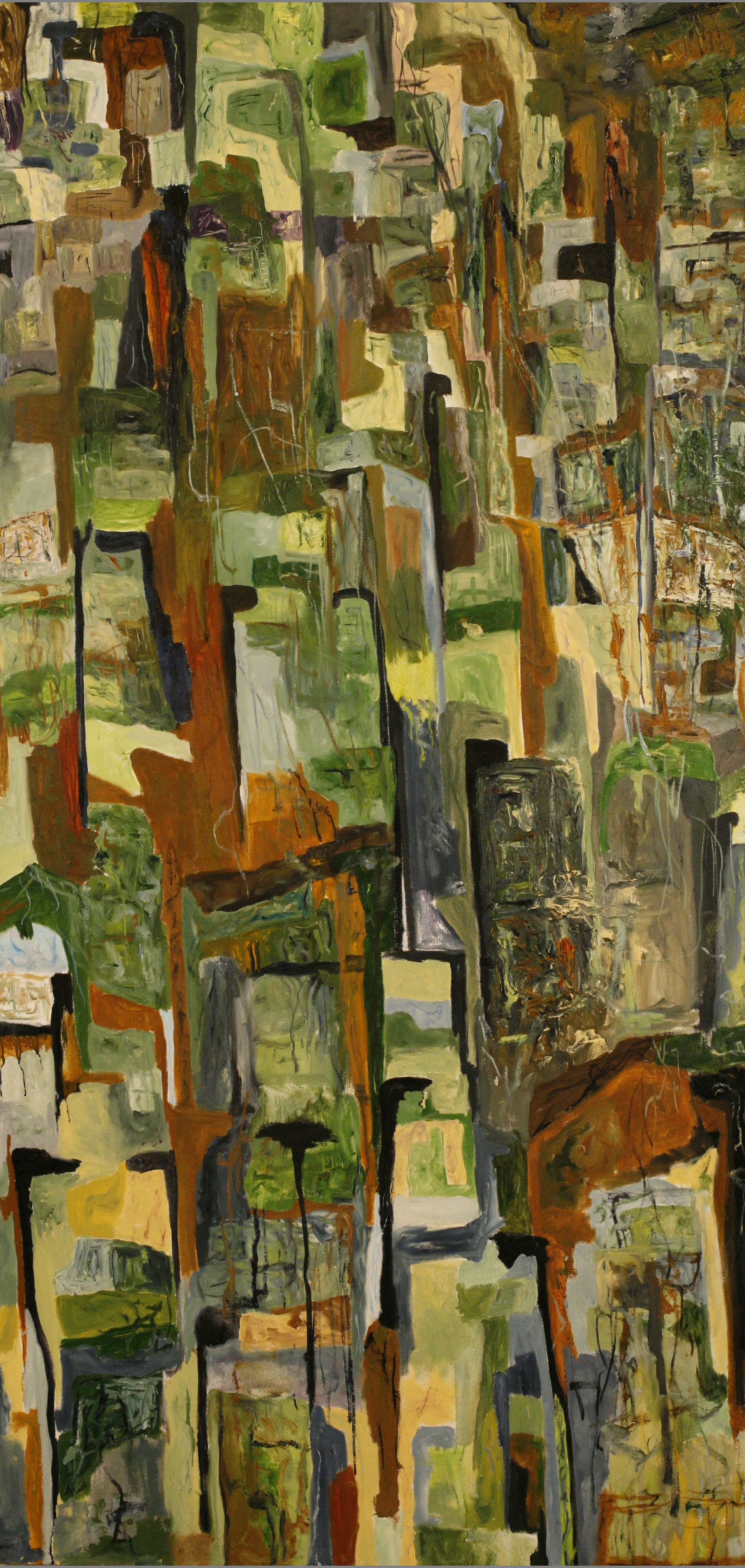 "Structure of Earth" #76, oil on canvas, 77"x 39"