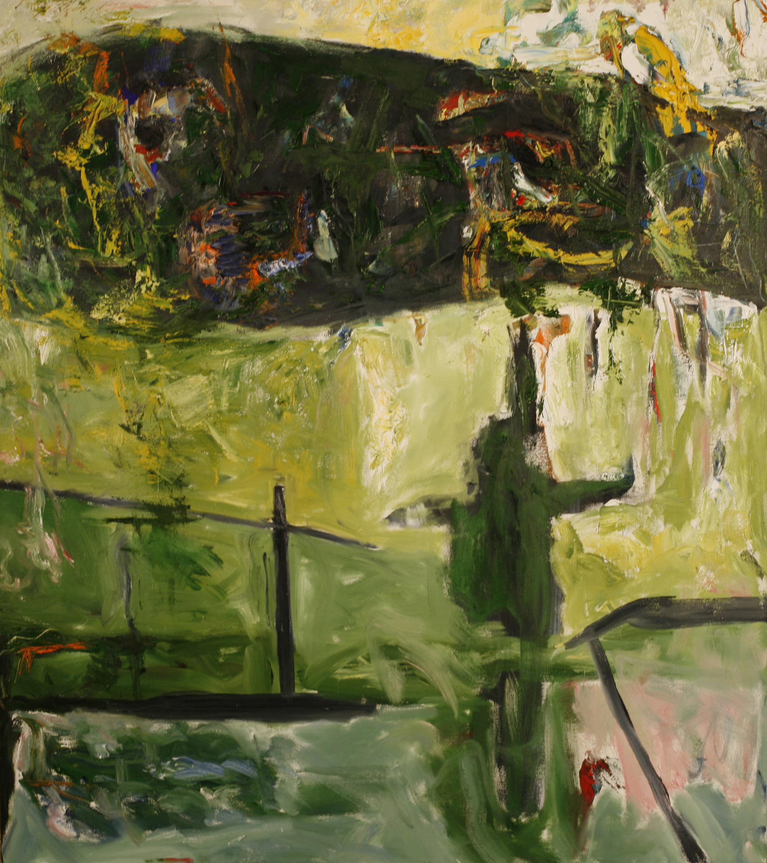 "Green Dock" Structure of Earth #79, Oil on canvas, 48"x42" 