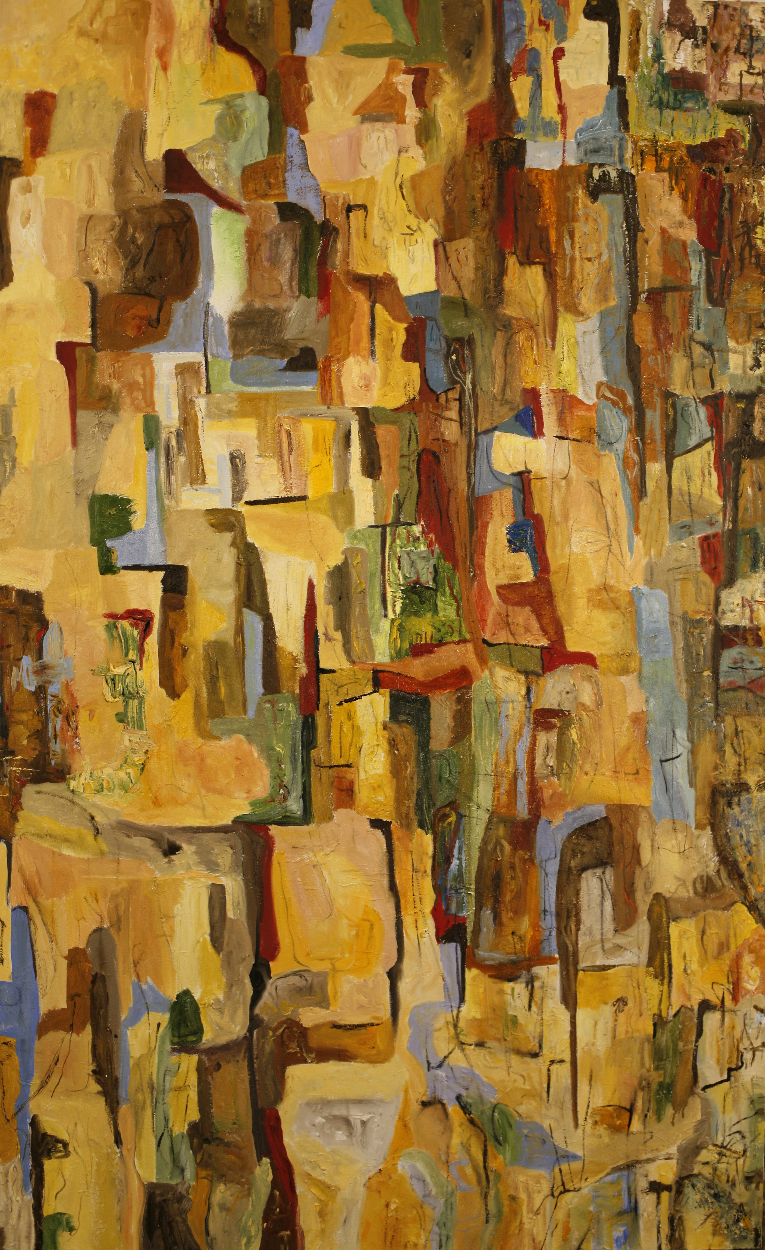 "Flying Through The Key Hole" Structure of Earth #85, oil on canvas, 60"x36"