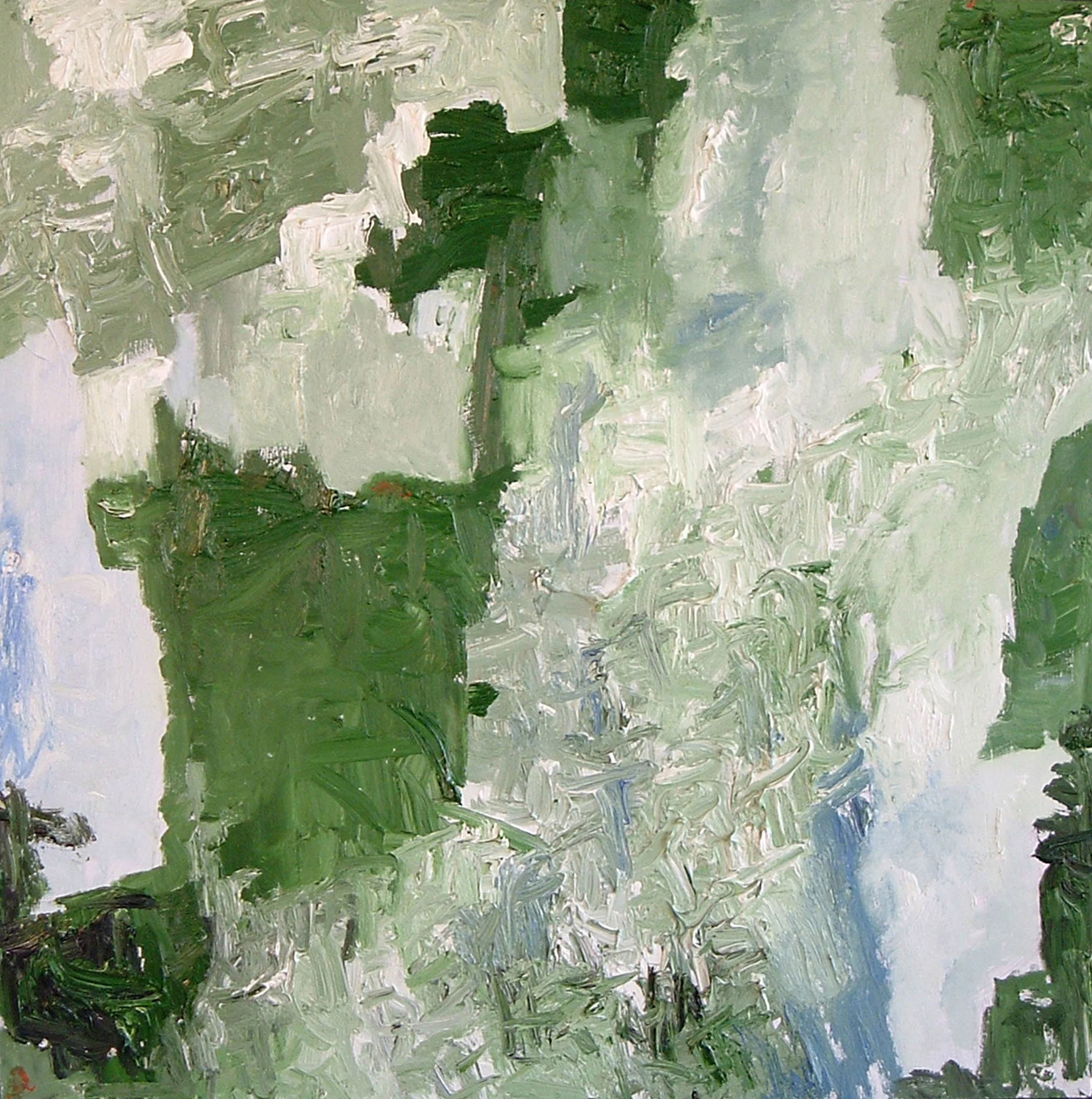"Green City #23," oil on canvas, 24"x24"