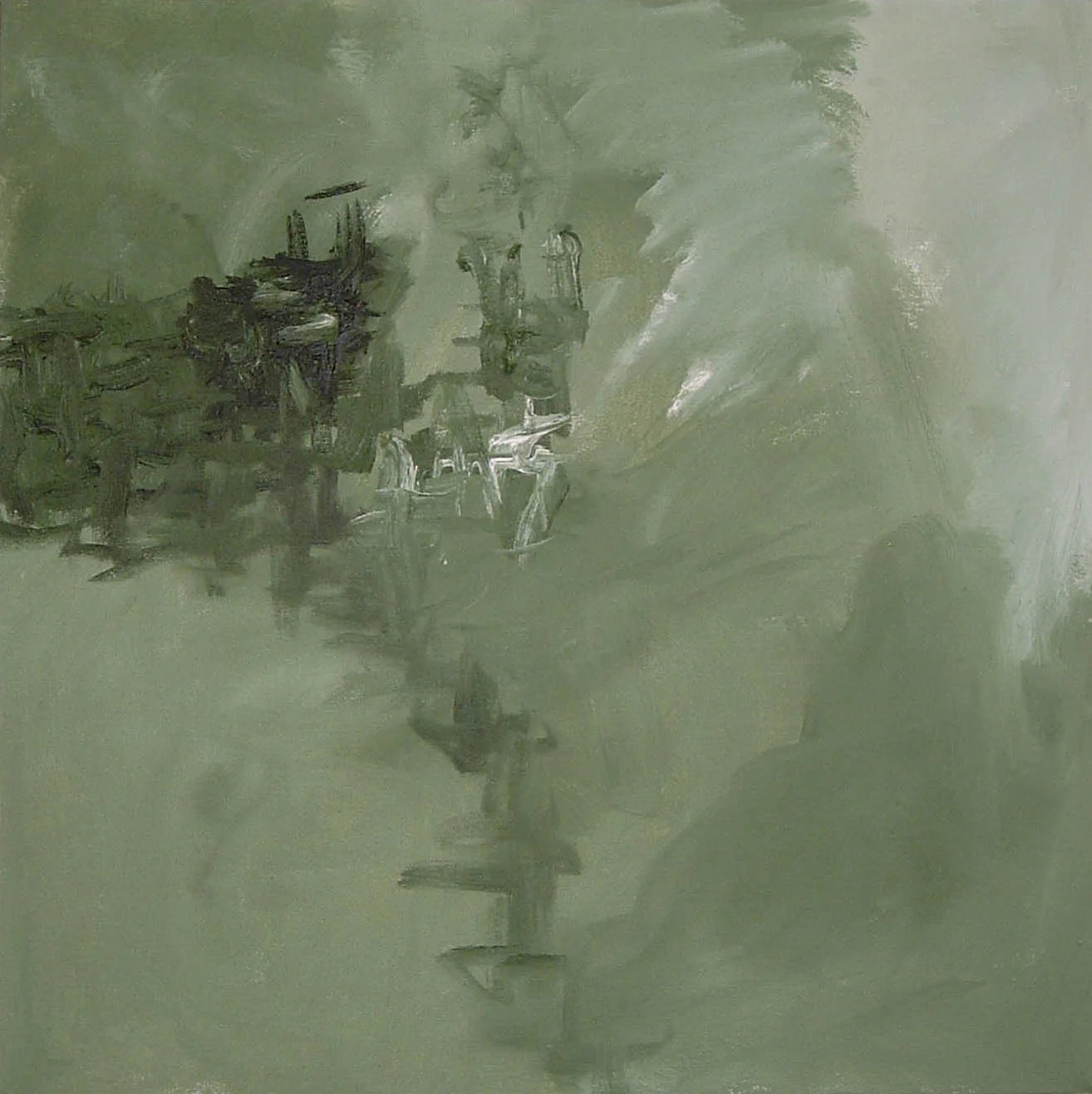 "Green City #34", oil on canvas, 24"x24"