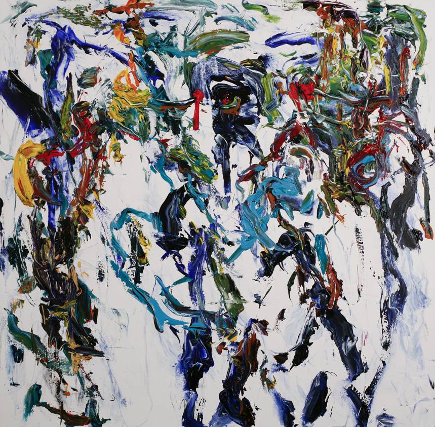 "Three Dancers", 45x 45", acrylic on canvas