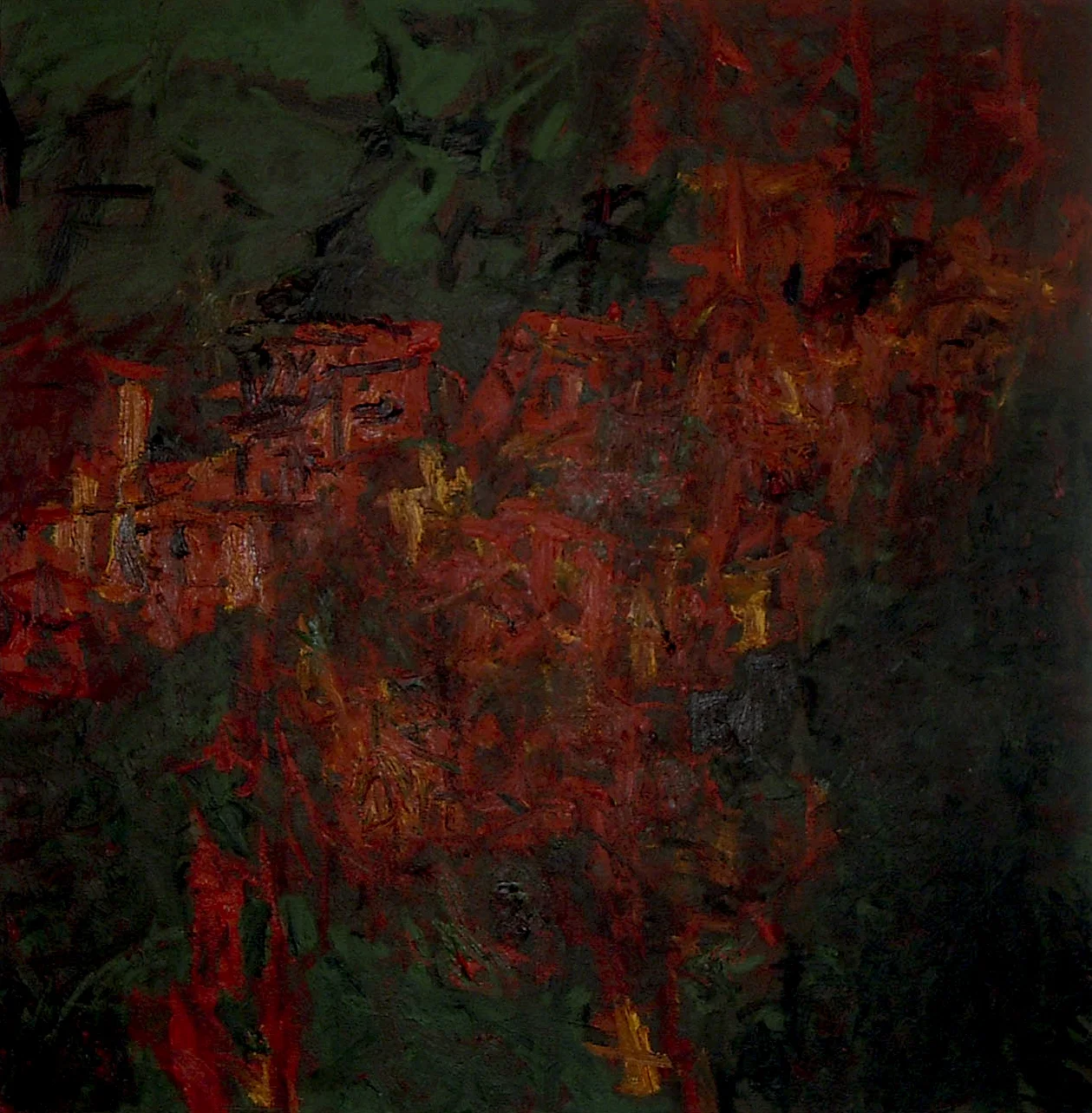 "Green City #5", oil on canvas, 24"x24"
