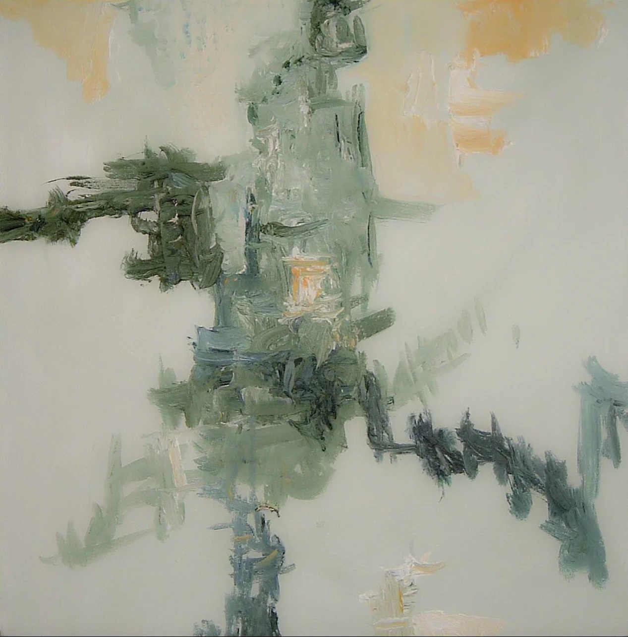 "Green City #18", oil on canvas, 24"x24"