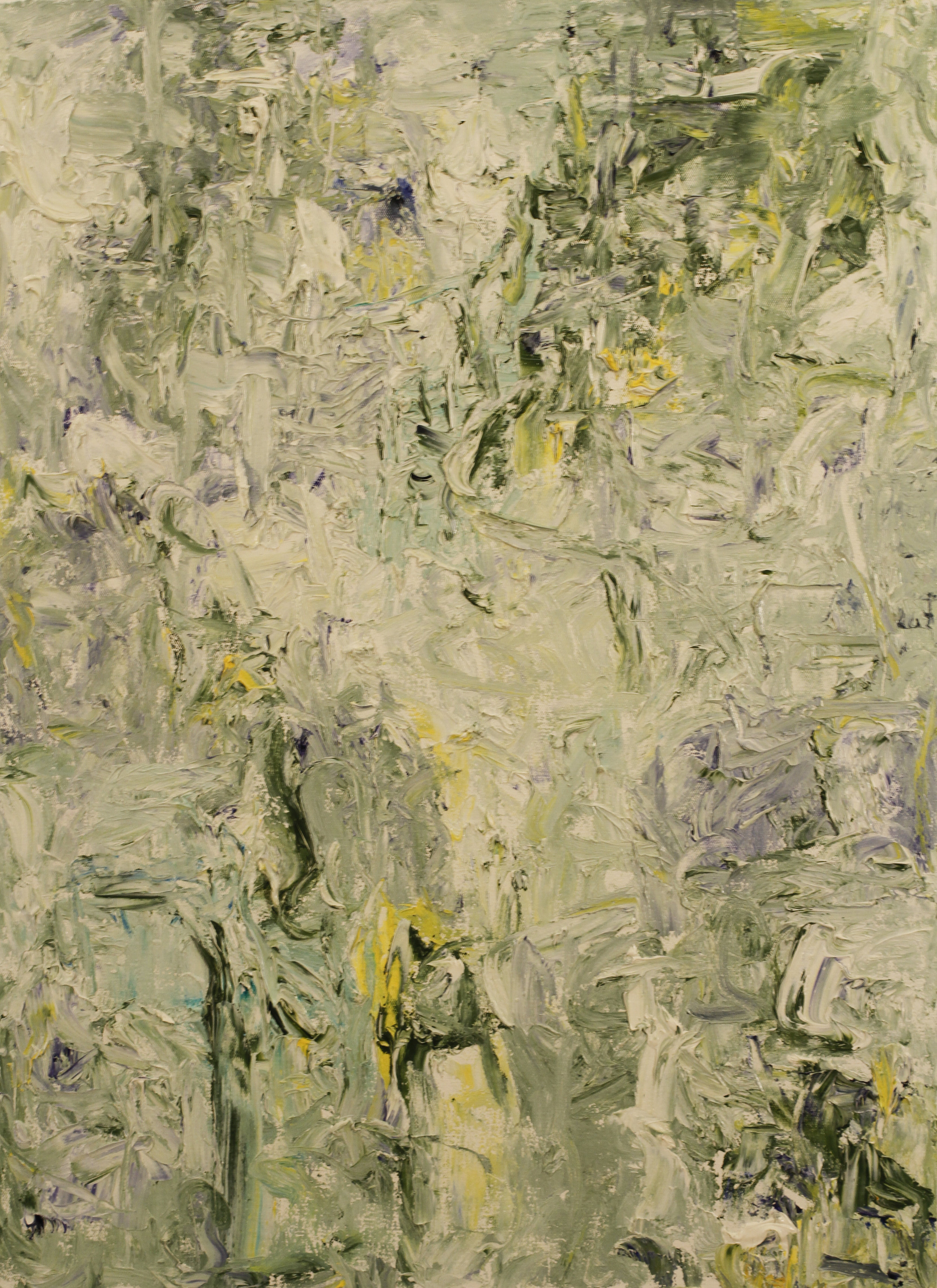 "Green City #80,"Spring Hut", 30"x20", oil on canvas