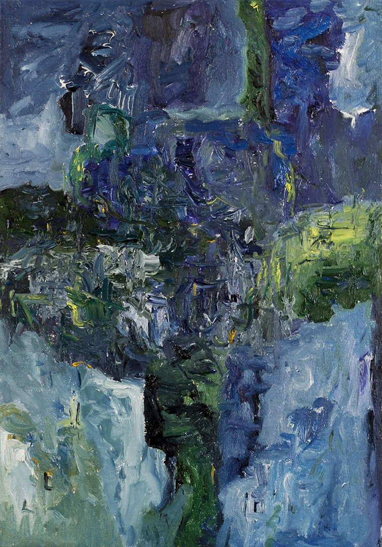 "Green City #68", oil on canvas, 20"x14"