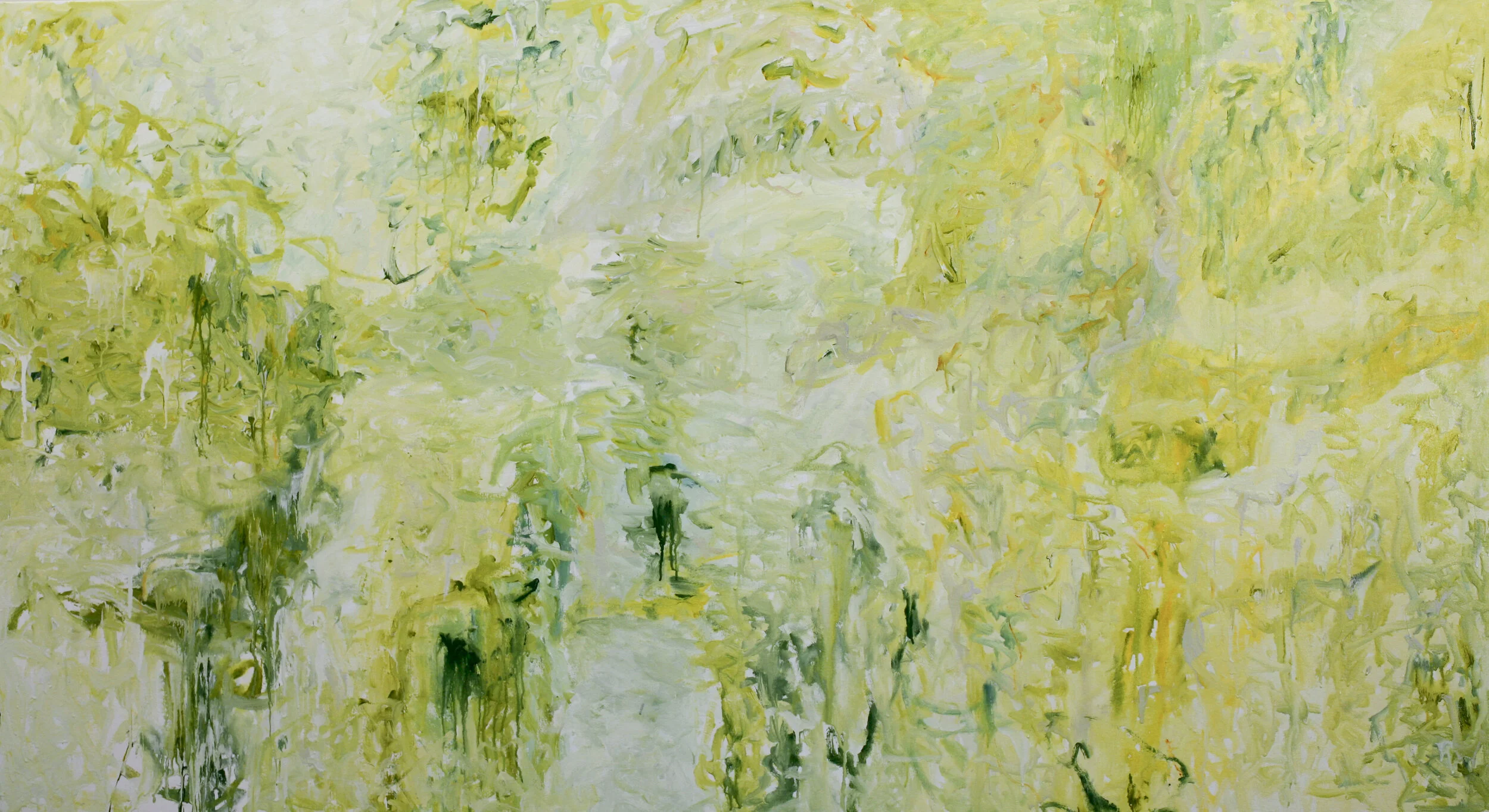  “Green City #109, Verdoyante”, Dec 27, 2019, acrylic on canvas, 43”x79” 