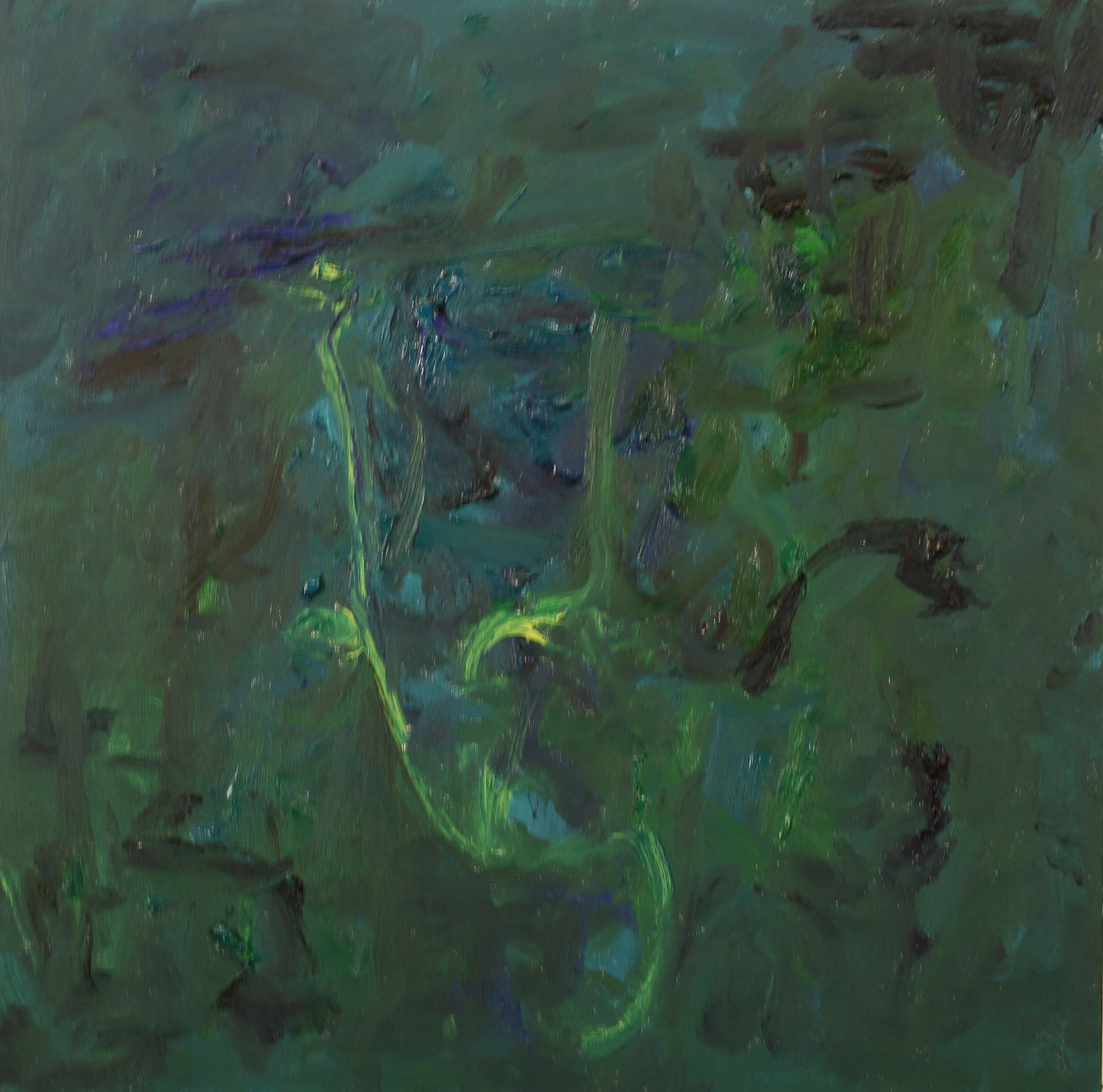 "Green City #99," oil on canvas, 24"x24"