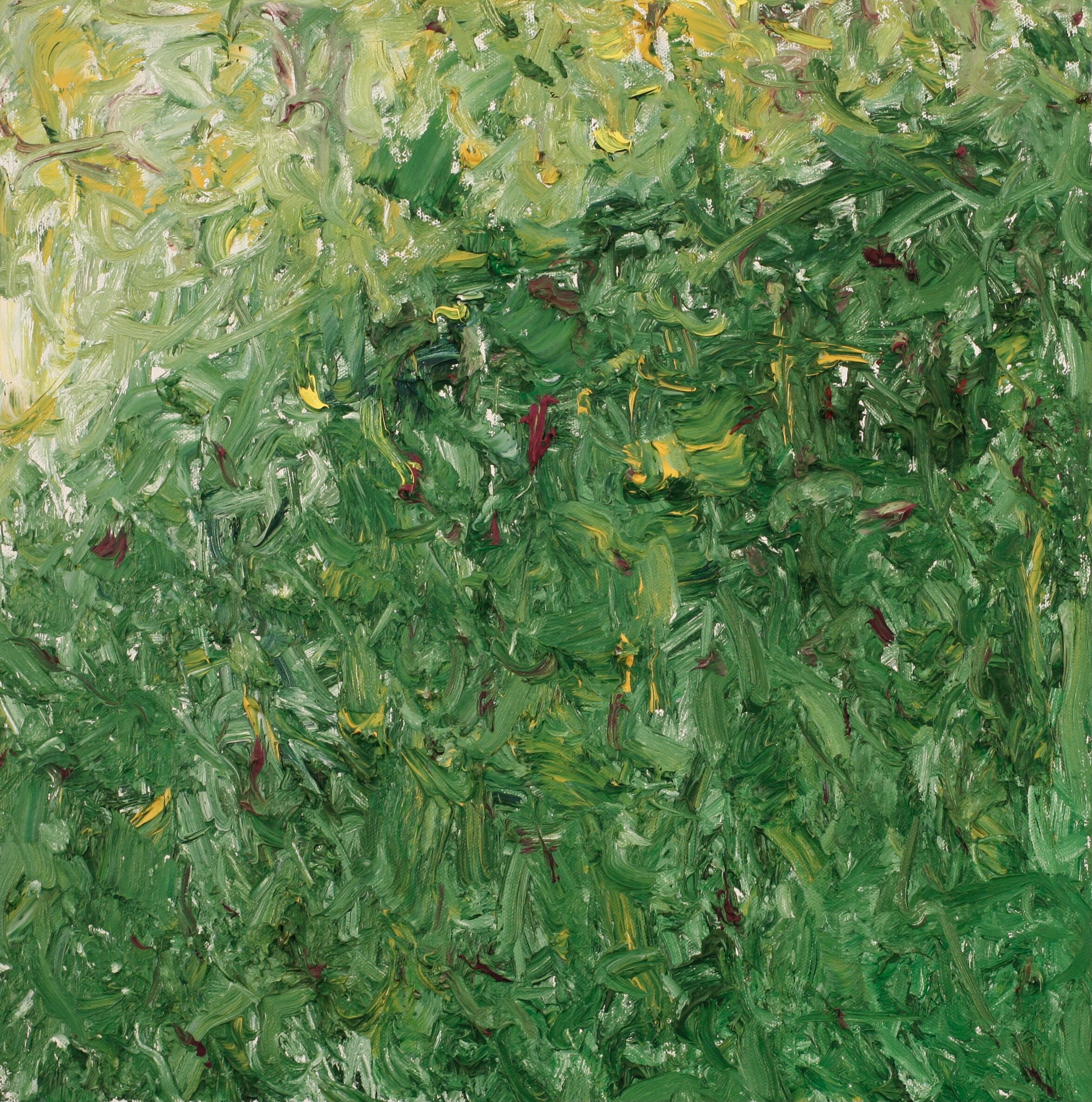 "Green City #103'" oil on canvas, 18"x18"