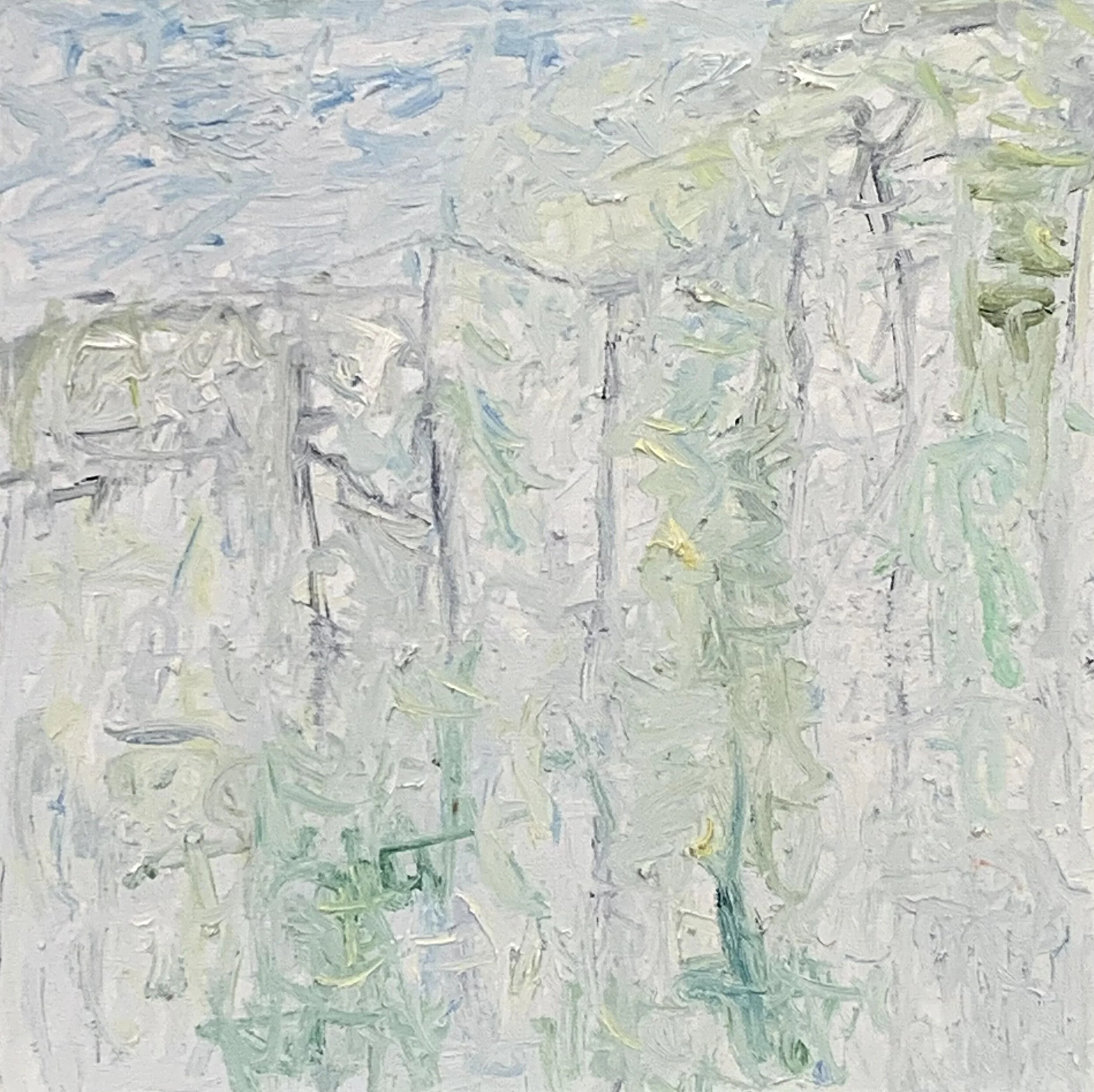 “Green City #104,”. oil on canvas, 18”x18”