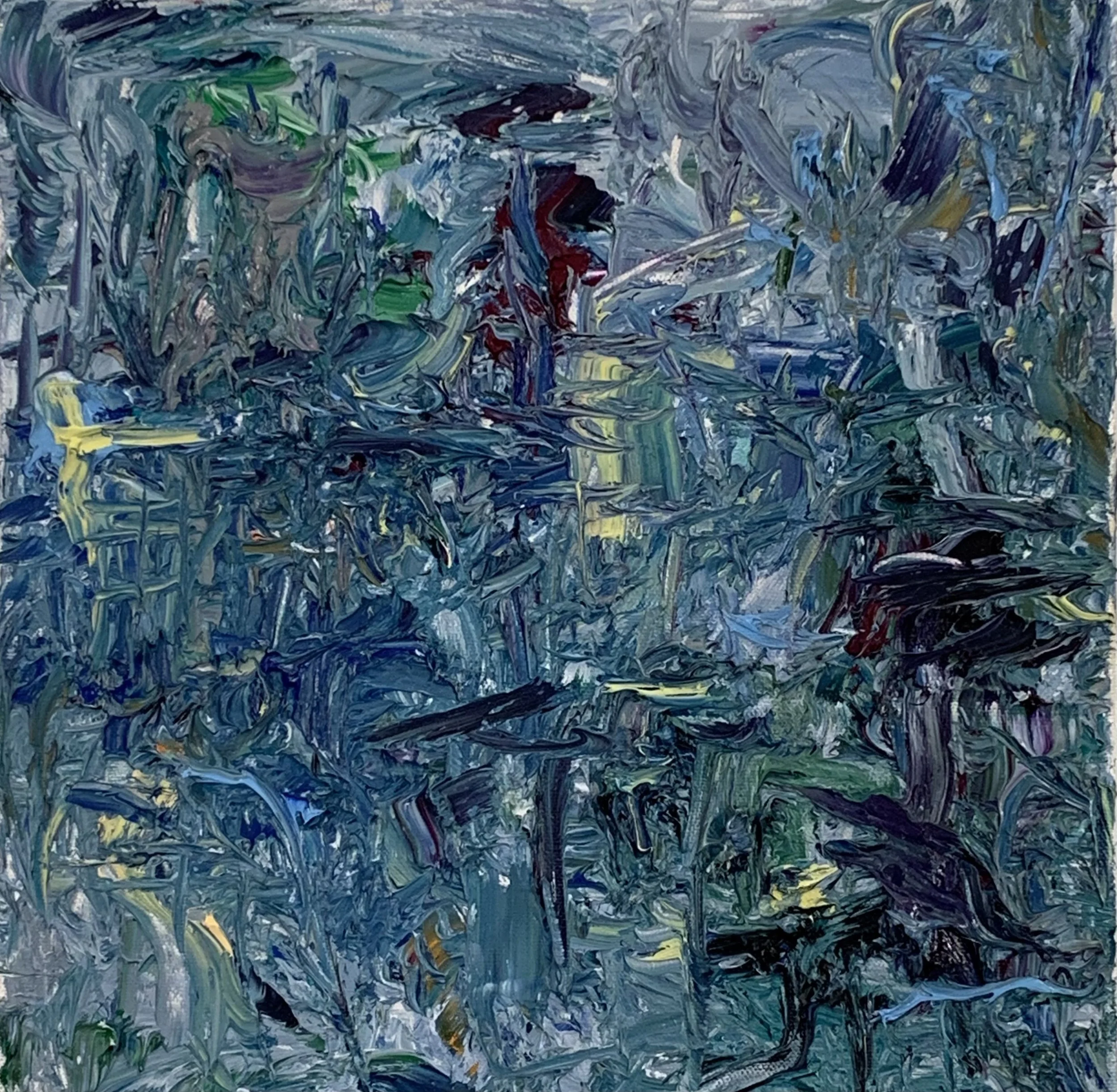 “Green City #112,” oil on canvas, 12”x12”