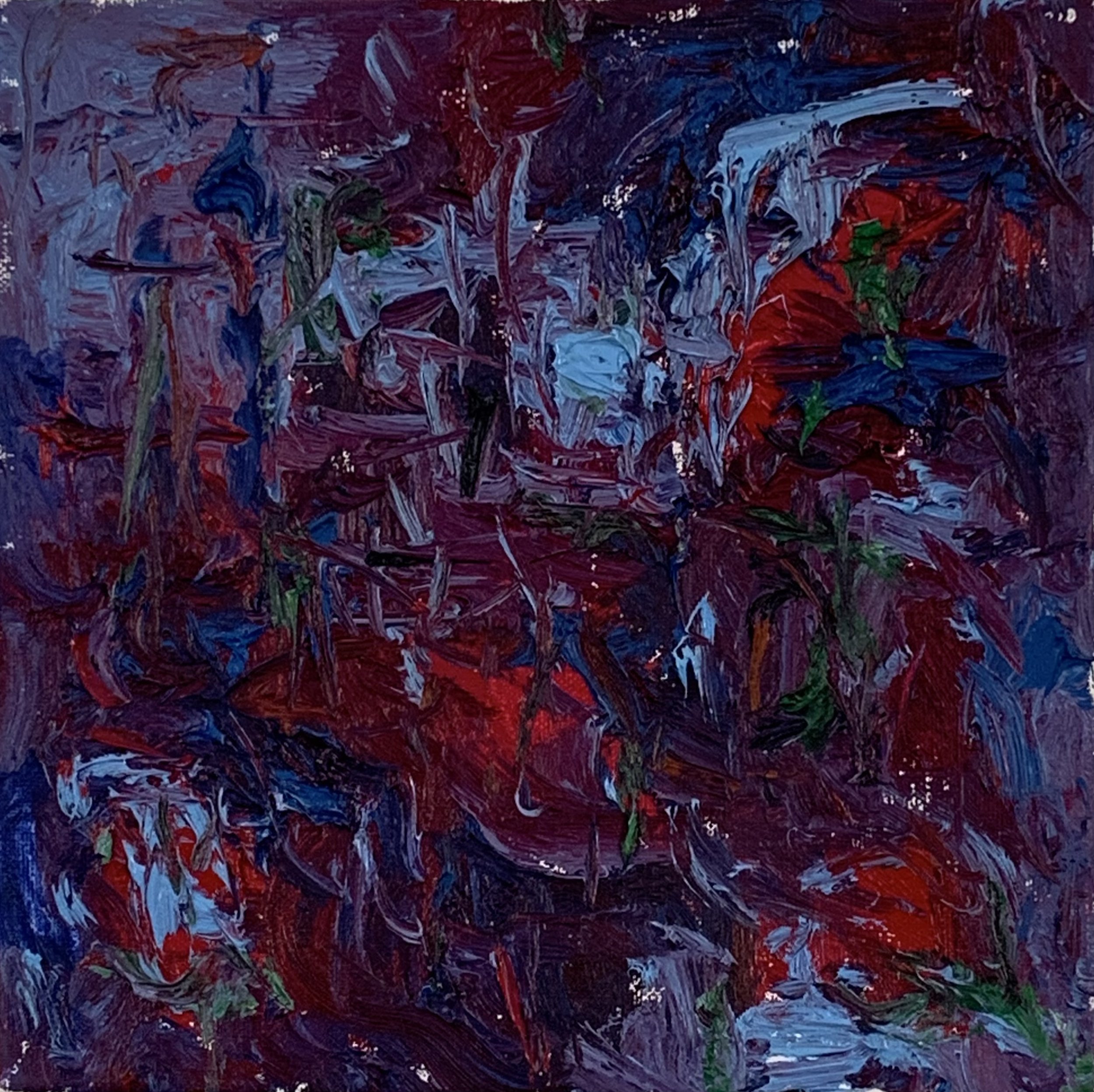 “Green City #121,” oil on canvas, 10”x10”