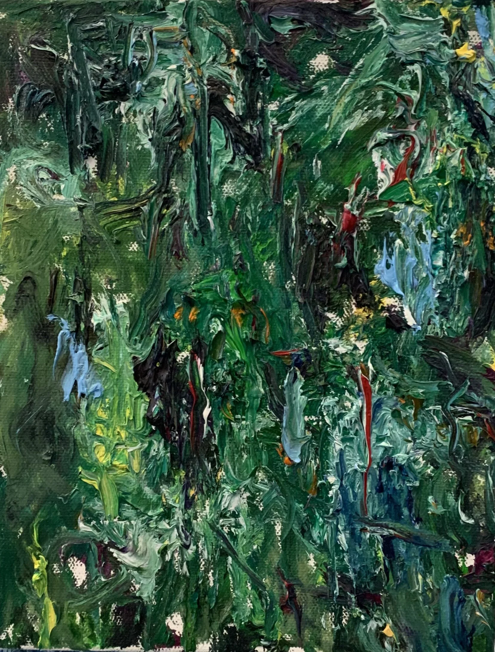 “Green City #124,” oil on canvas,10”x8”